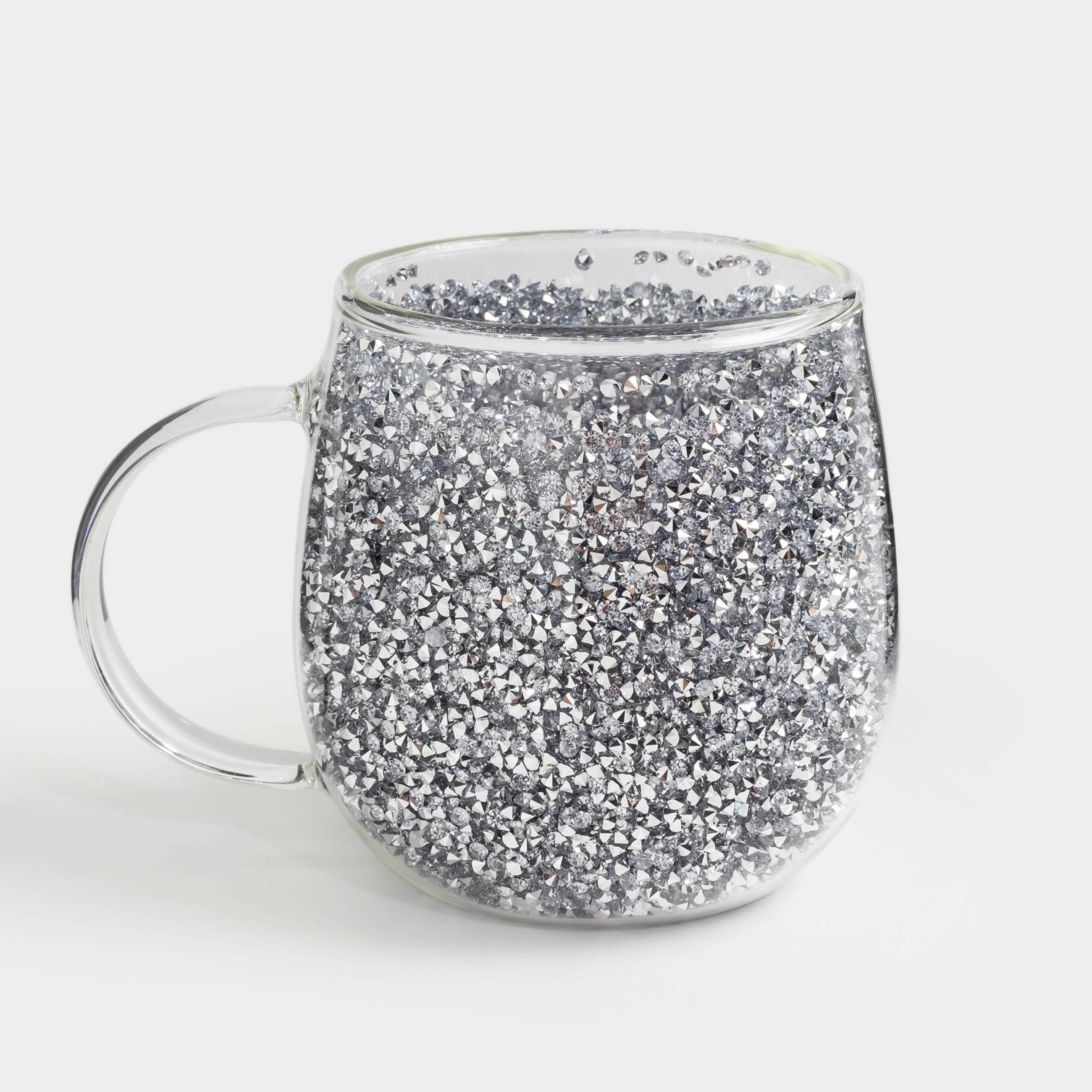Mug, 330 ml, glass B, with gray crystals inside, Air decor, image-4