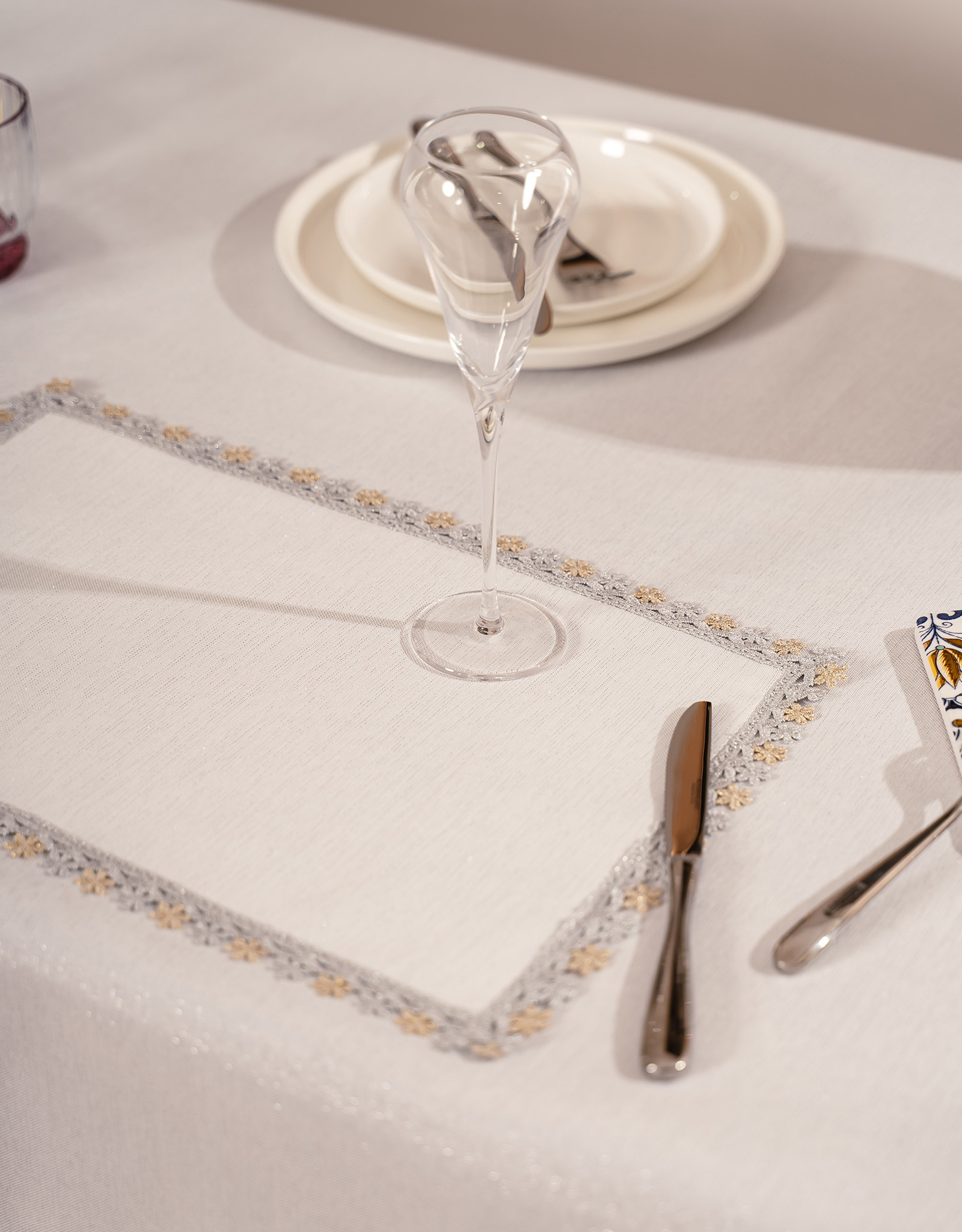 Placemat, 30x45 cm, polyester, rectangular, white, Floral lace, Flower lace, image-2