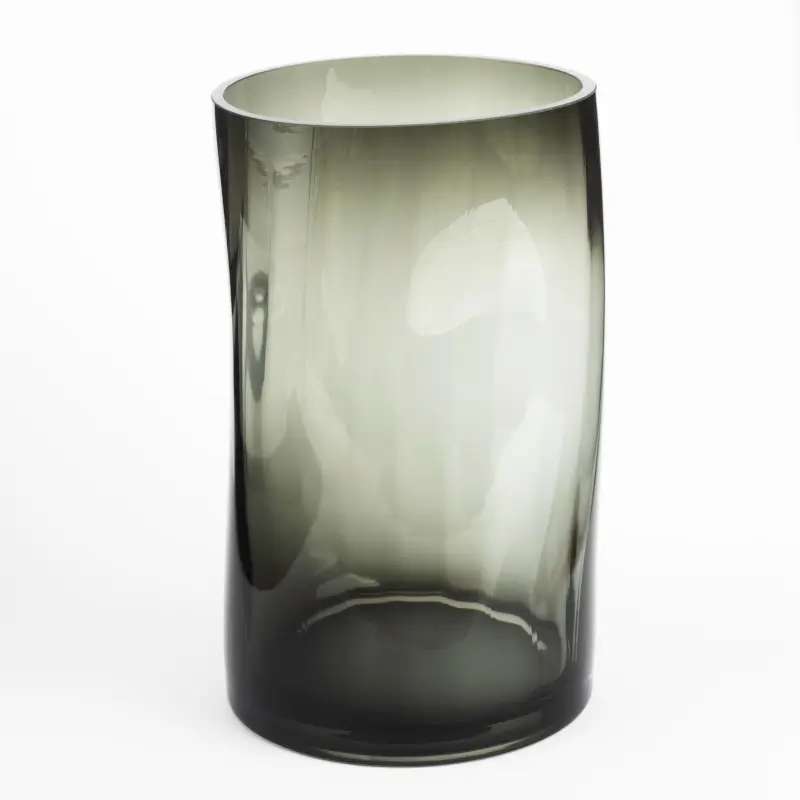 Flower vase, 25 cm, glass, grey, Brinicle ,image-0