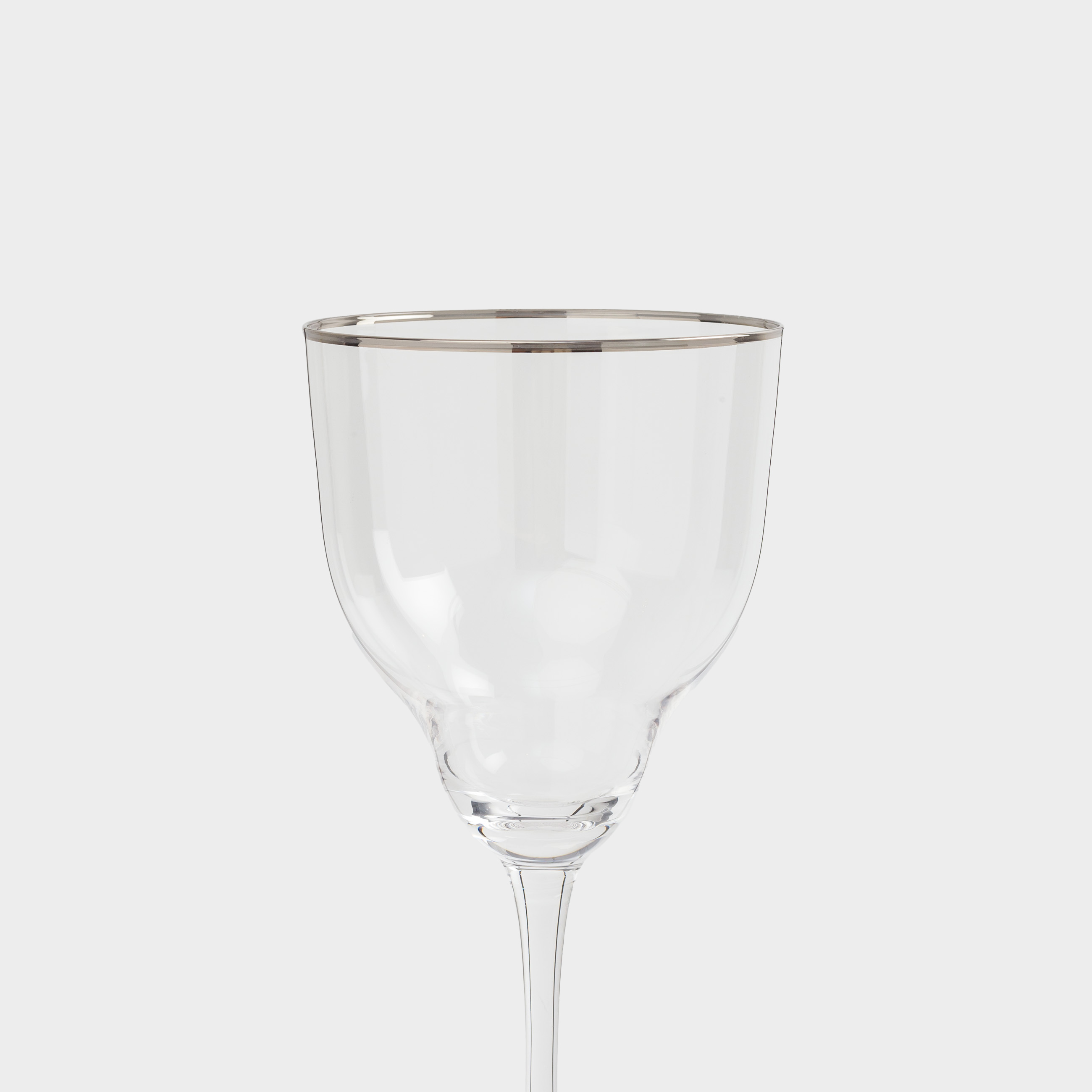 Wine glass, 320 ml, 2 pcs, glass, with silver edging, Rimini silver, image-7