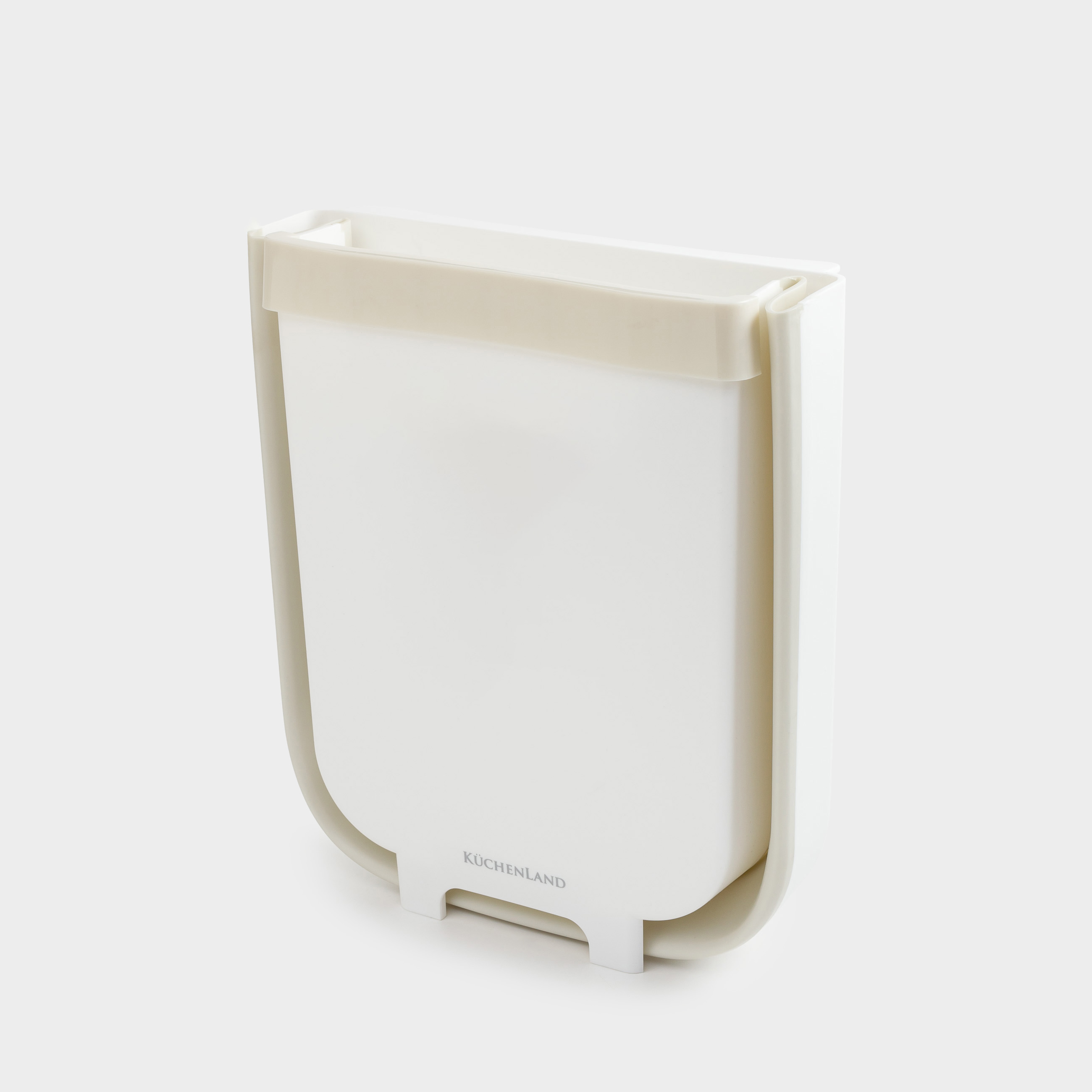 Garbage bucket, 8 L, folding, hanging, plastic / rubber, grey, Foldaway