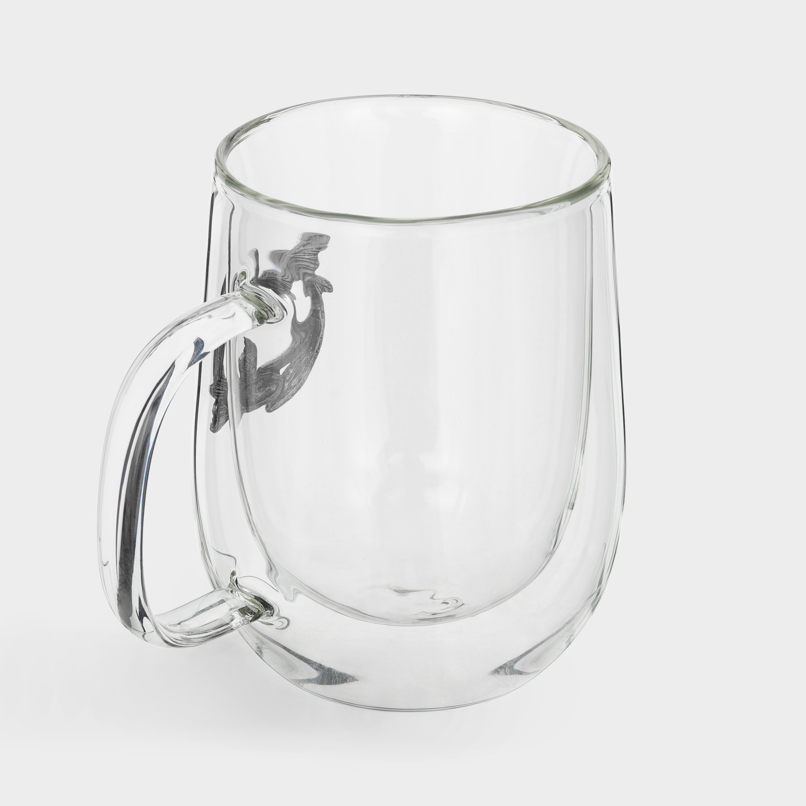Mug, 350 ml, glass B / metal, Silver, Fish, Air zodiac, image-2
