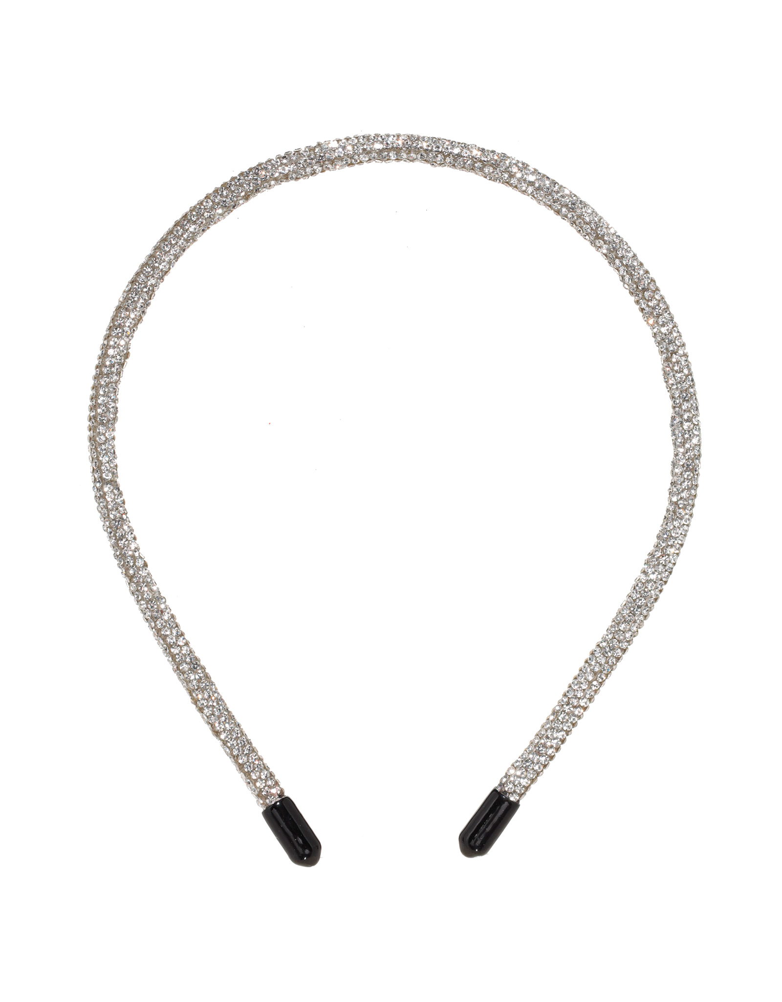 Hair band, 12x14 cm, plastic, silver, Crystals, Jewelry crystal, image-0