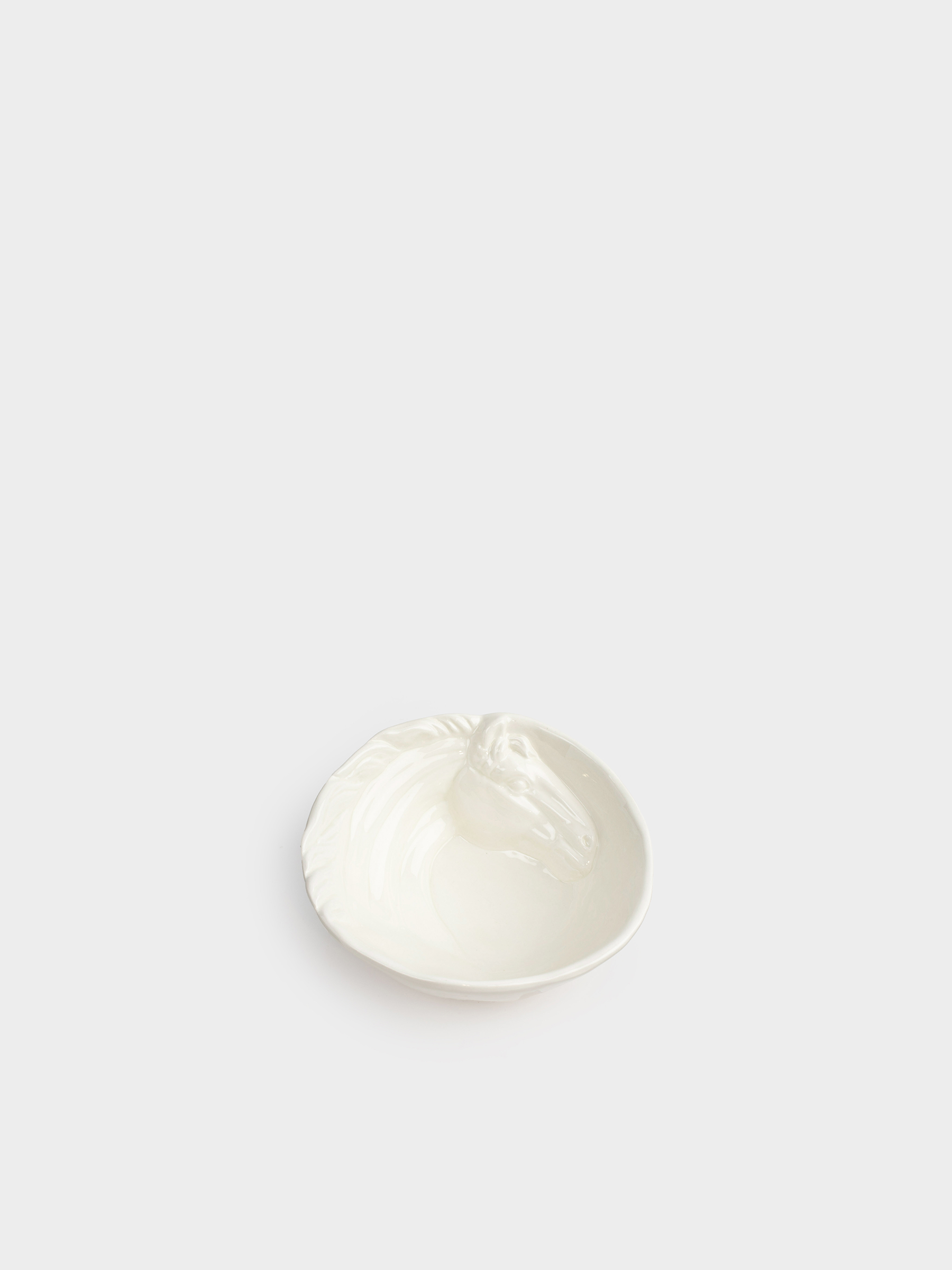 Salad bowl, 16x7 cm, ml, ceramic, milky, Horse, Horse pattern, image-1