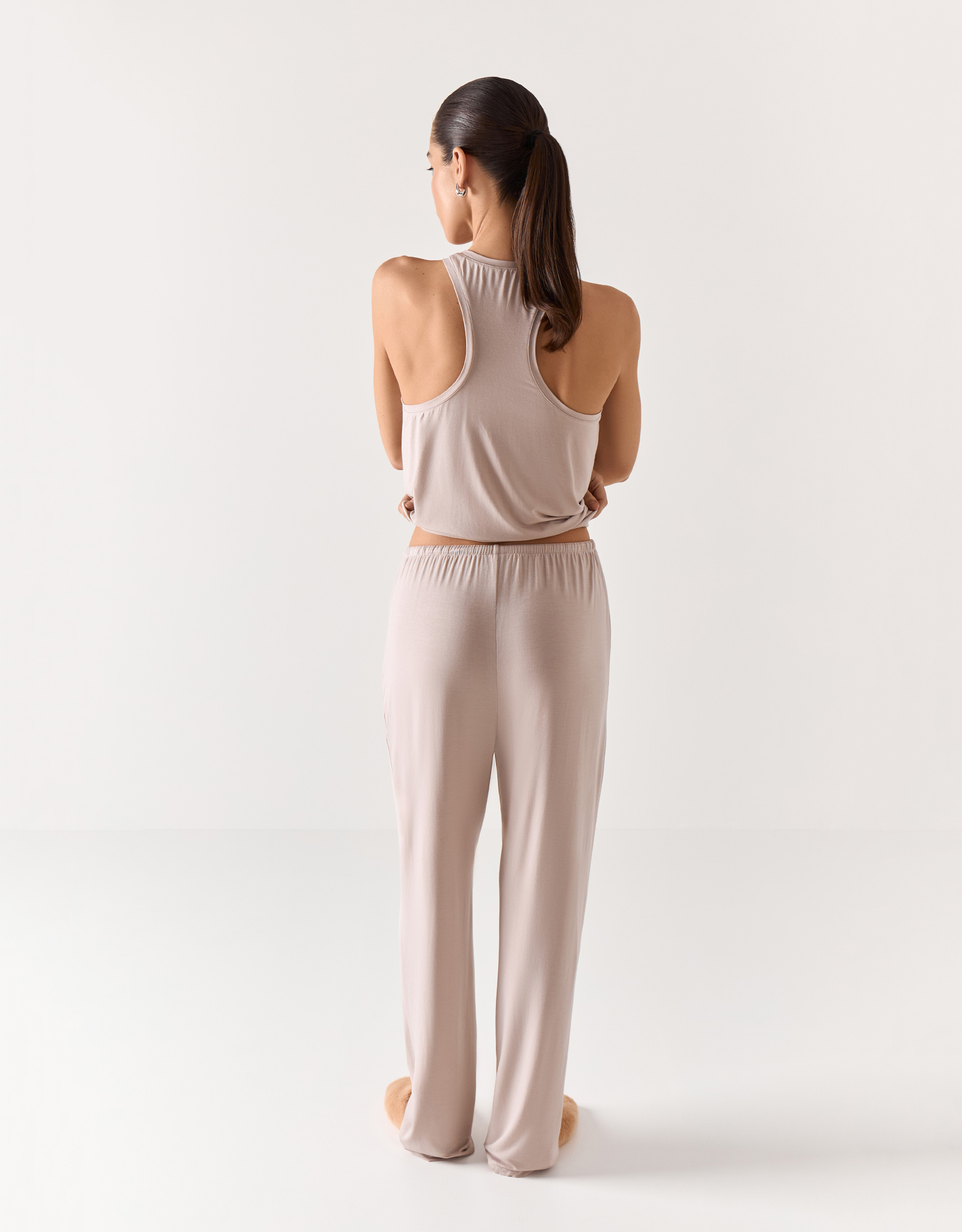 Women's top, homewear, size L, modal / elastane, beige, Callisto, image-6