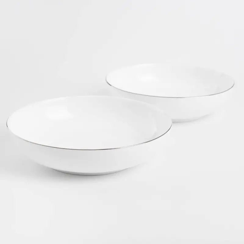 Soup plate, 20x4 cm, 2 pieces, porcelain F, white, Ideal silver