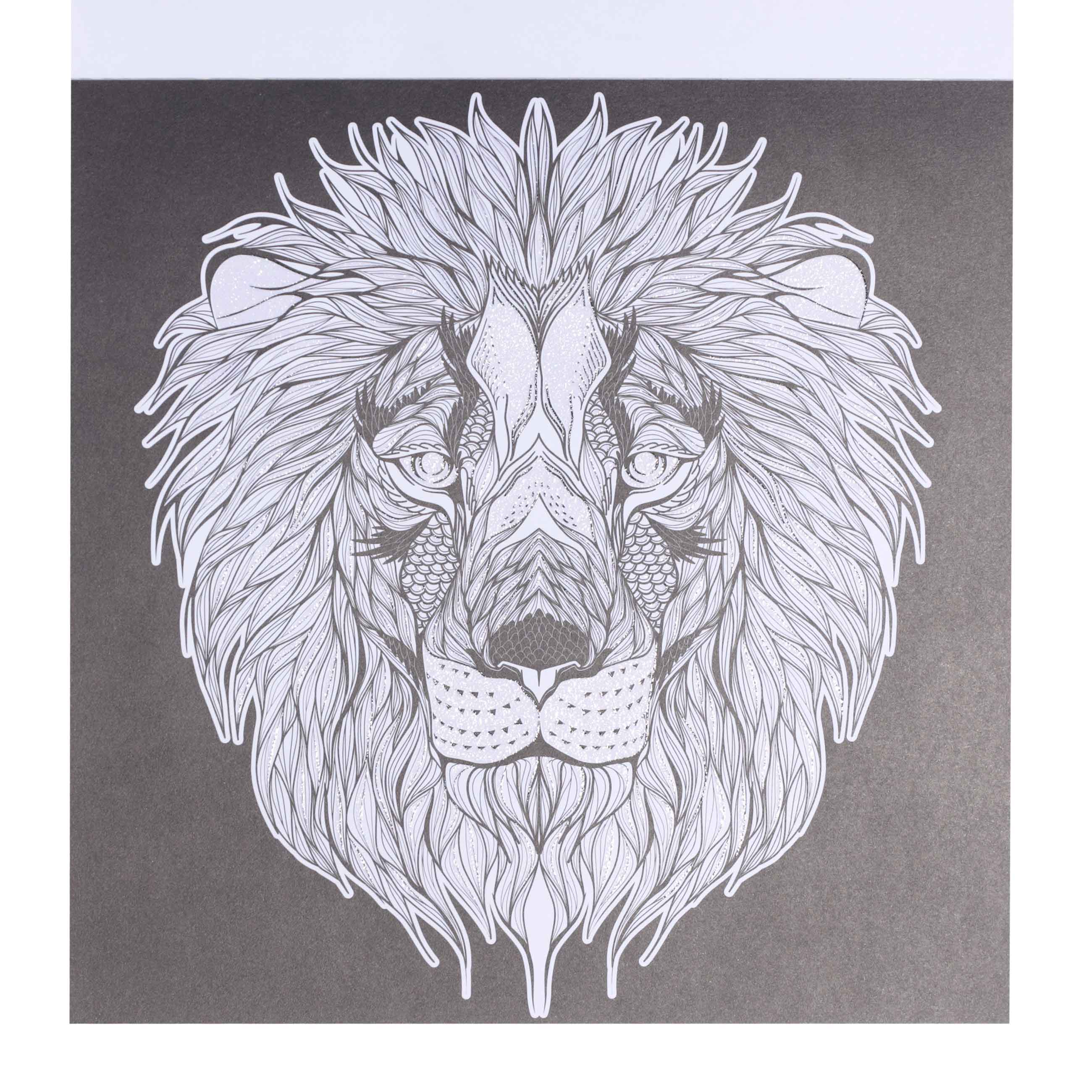 Coloring book, 20x20 cm, 24 sheets, with glitter, Patterns and animals, Draw, image-1