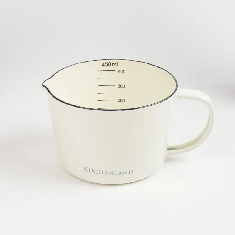 Measuring Mug, 500 ml, enameled metal, milk, Nostalgia