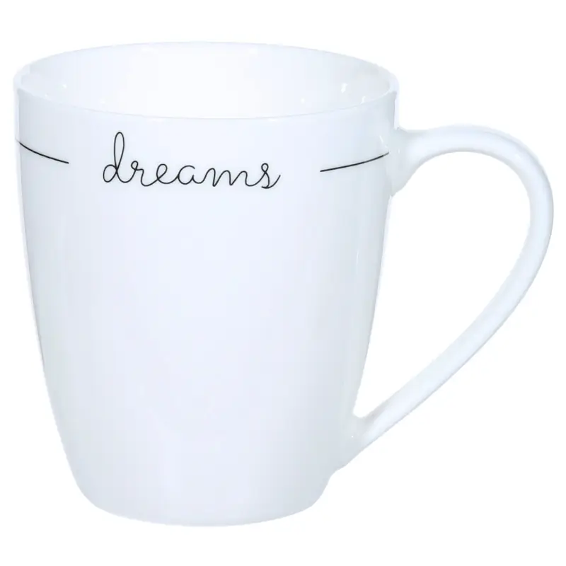 Mug, 360 ml, porcelain N, white, Dreams, Scroll white