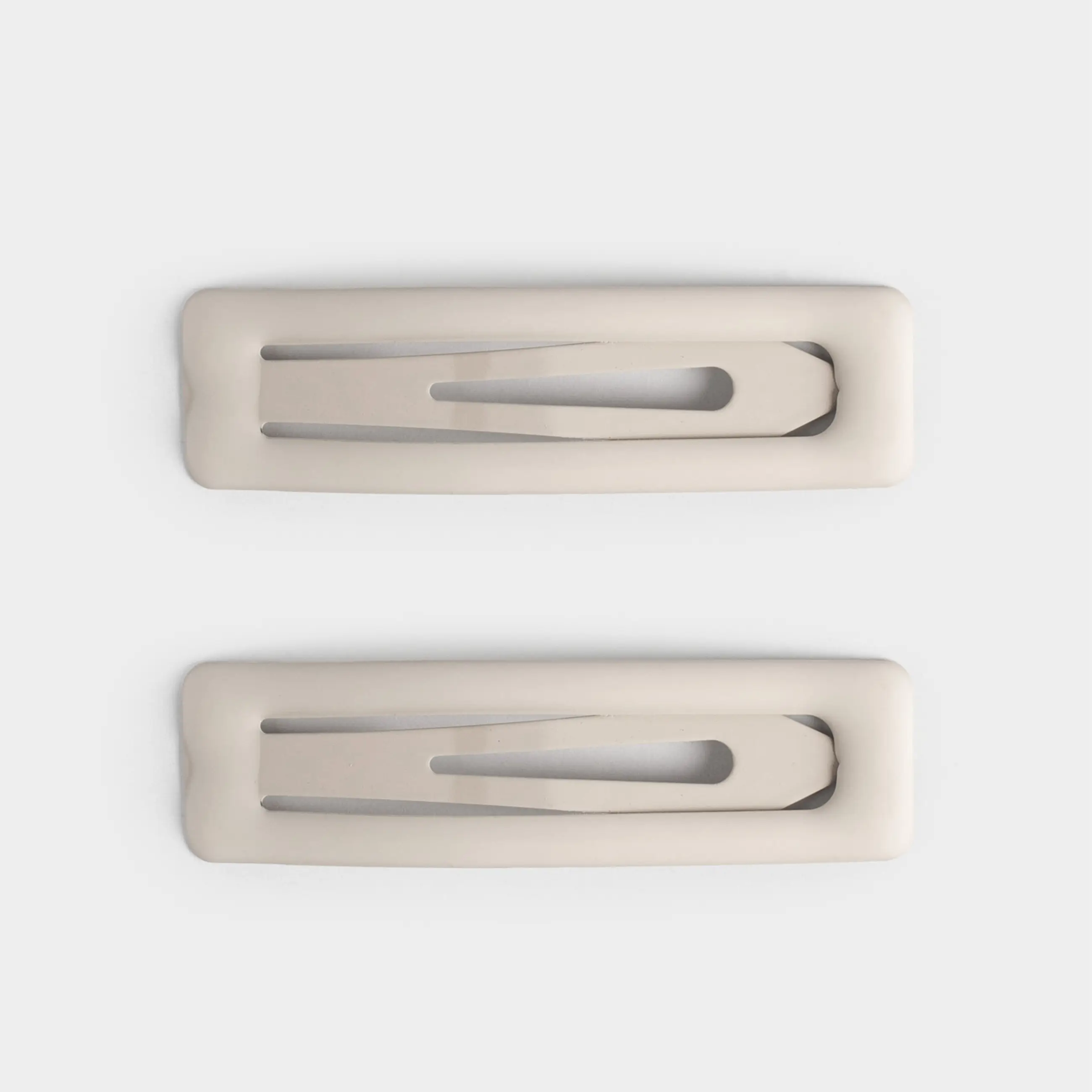 Hair clip, 7 cm, 2 pcs, metal, grey, Hair basic