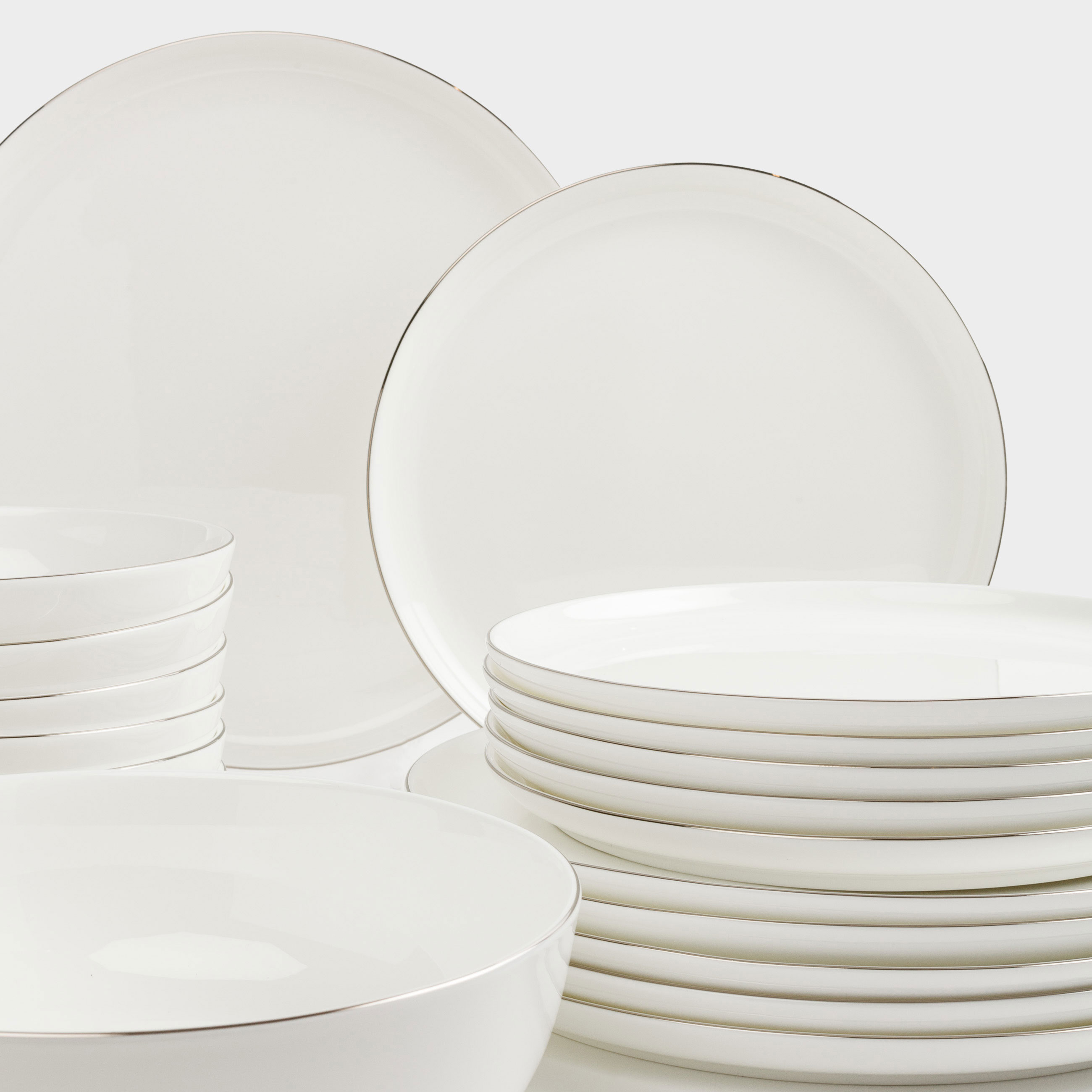 Dining set, 6 pers, 19 pr, porcelain F, Antarctica