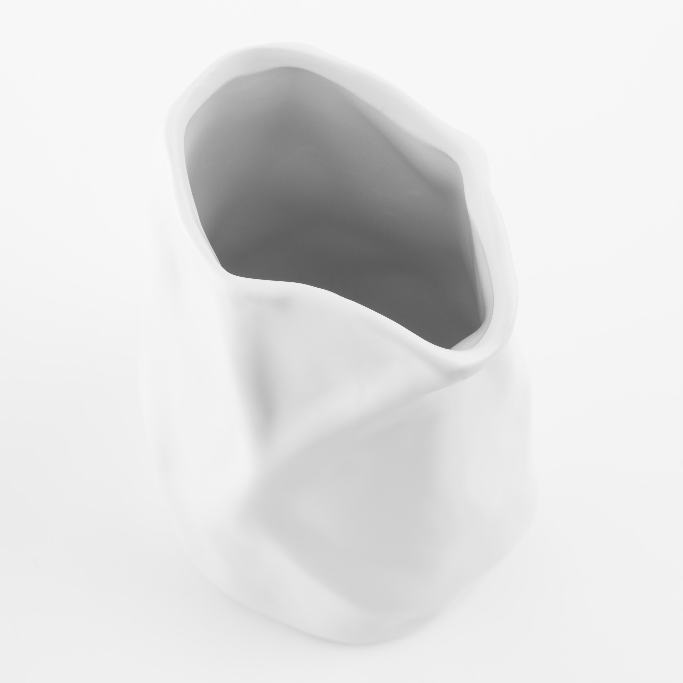 Flower vase, 20 cm, ceramic, white, Moment, Crumple font, image-2