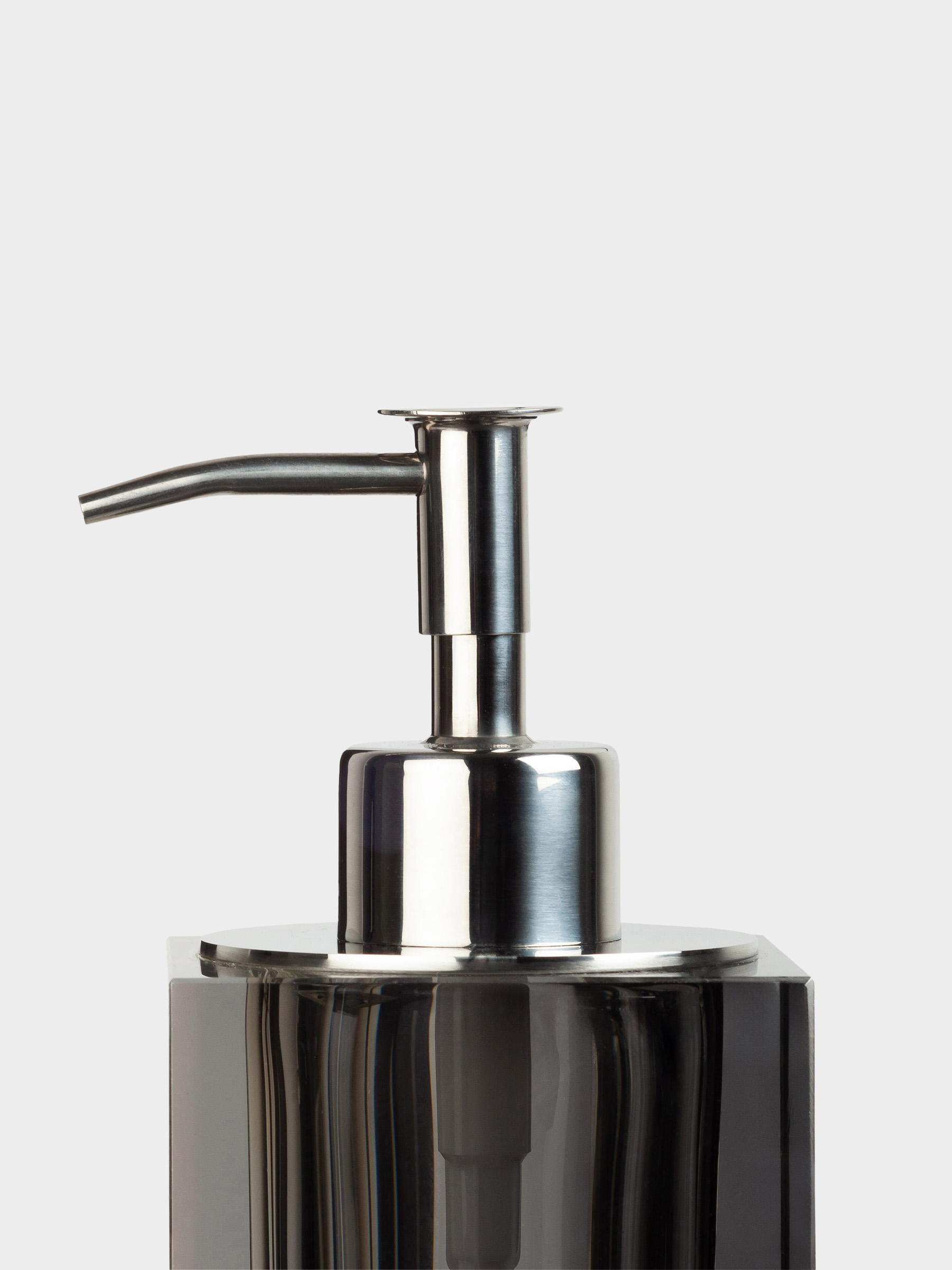 Liquid soap dispenser, 200 ml, glass / steel, grey, Cube color, image-4