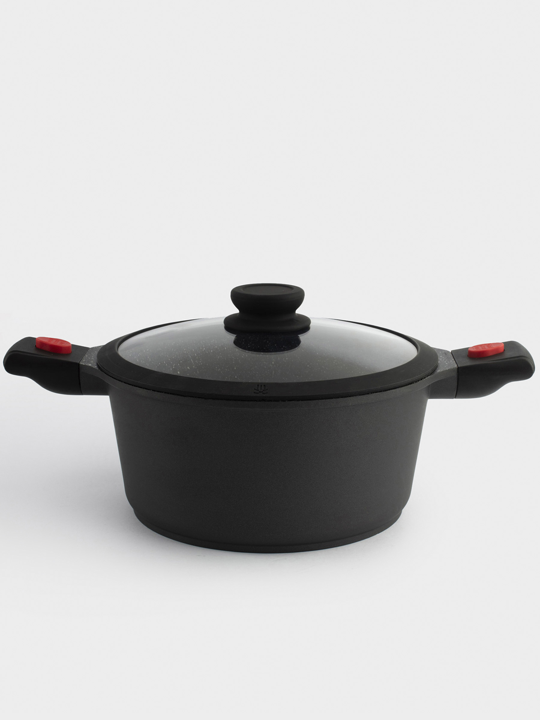 Pot, 24 cm, 4.5 l, with lid, removable handles, coated, aluminum, Solution Red 2, image-0