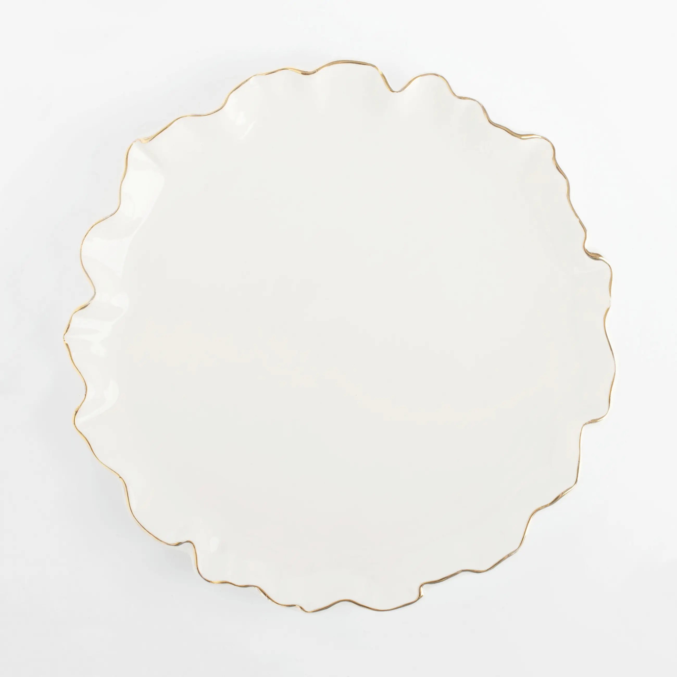 Snack plate, 20 cm, porcelain P, with golden edging, Crumpled effect, Crumple gold, image-0