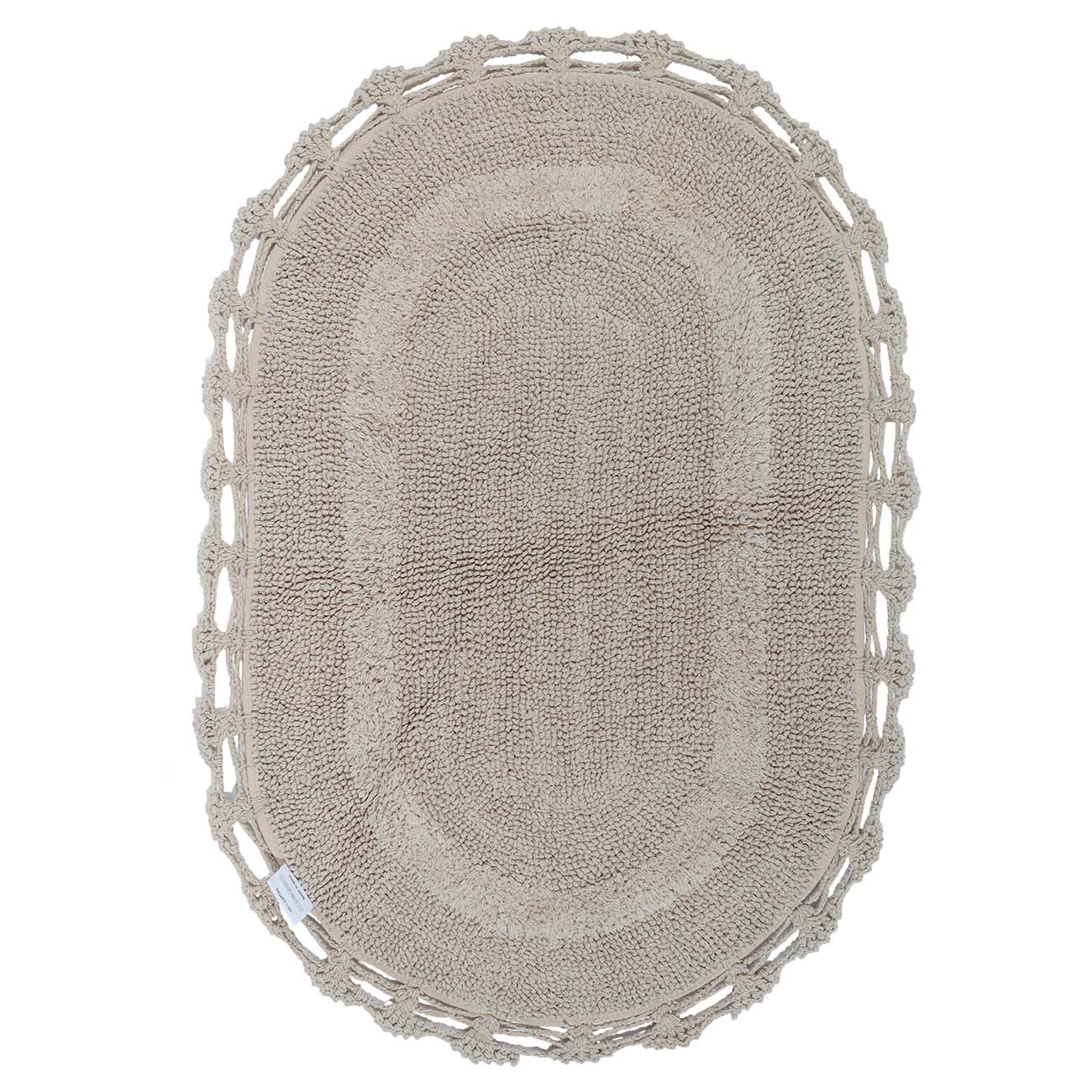 Mat, 60x100 cm, cotton, Beige, Lace, Knit