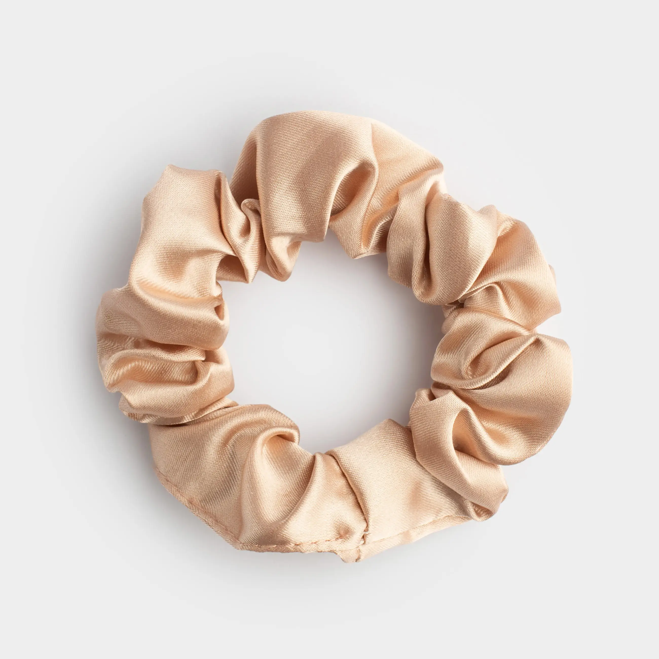 Elastic band for hair, 6 cm, satin, beige, Silk