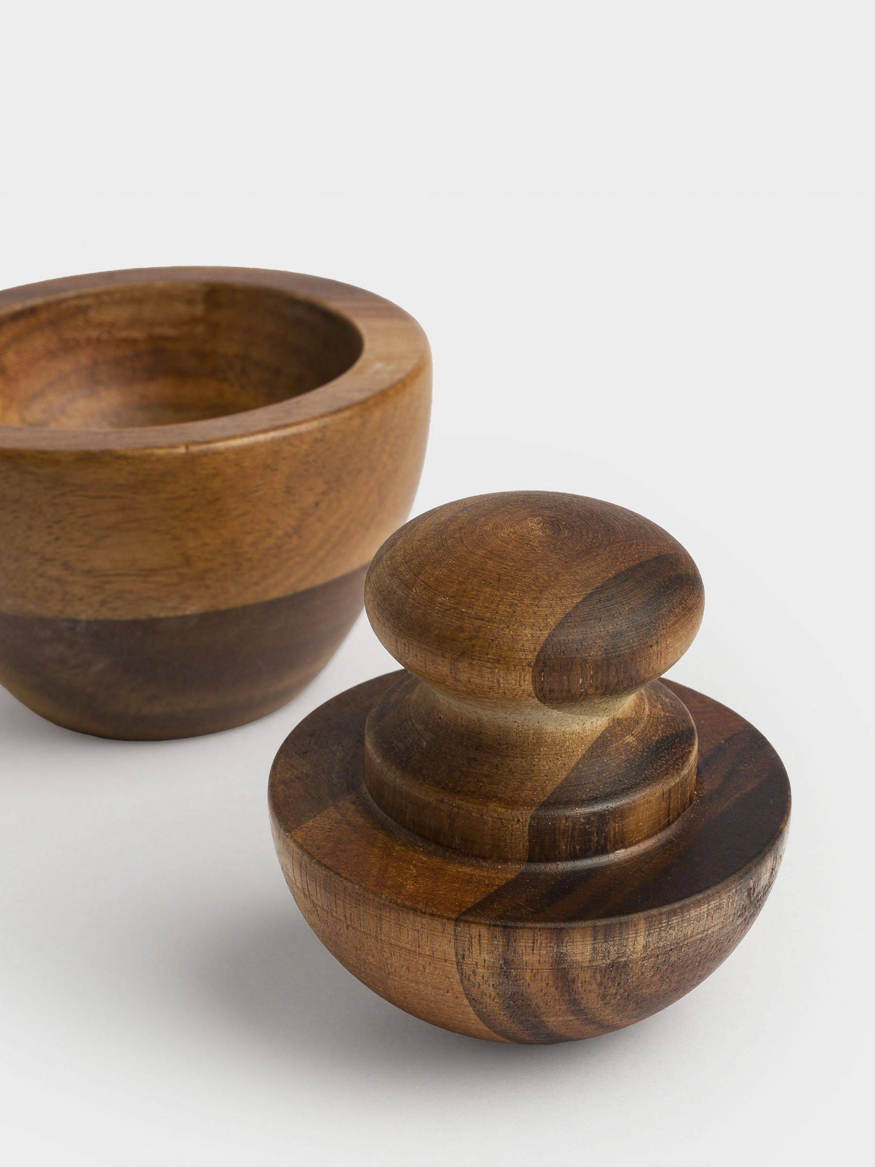 Spice mortar, 8x5 cm, with pestle, wood, noble tree, image-3