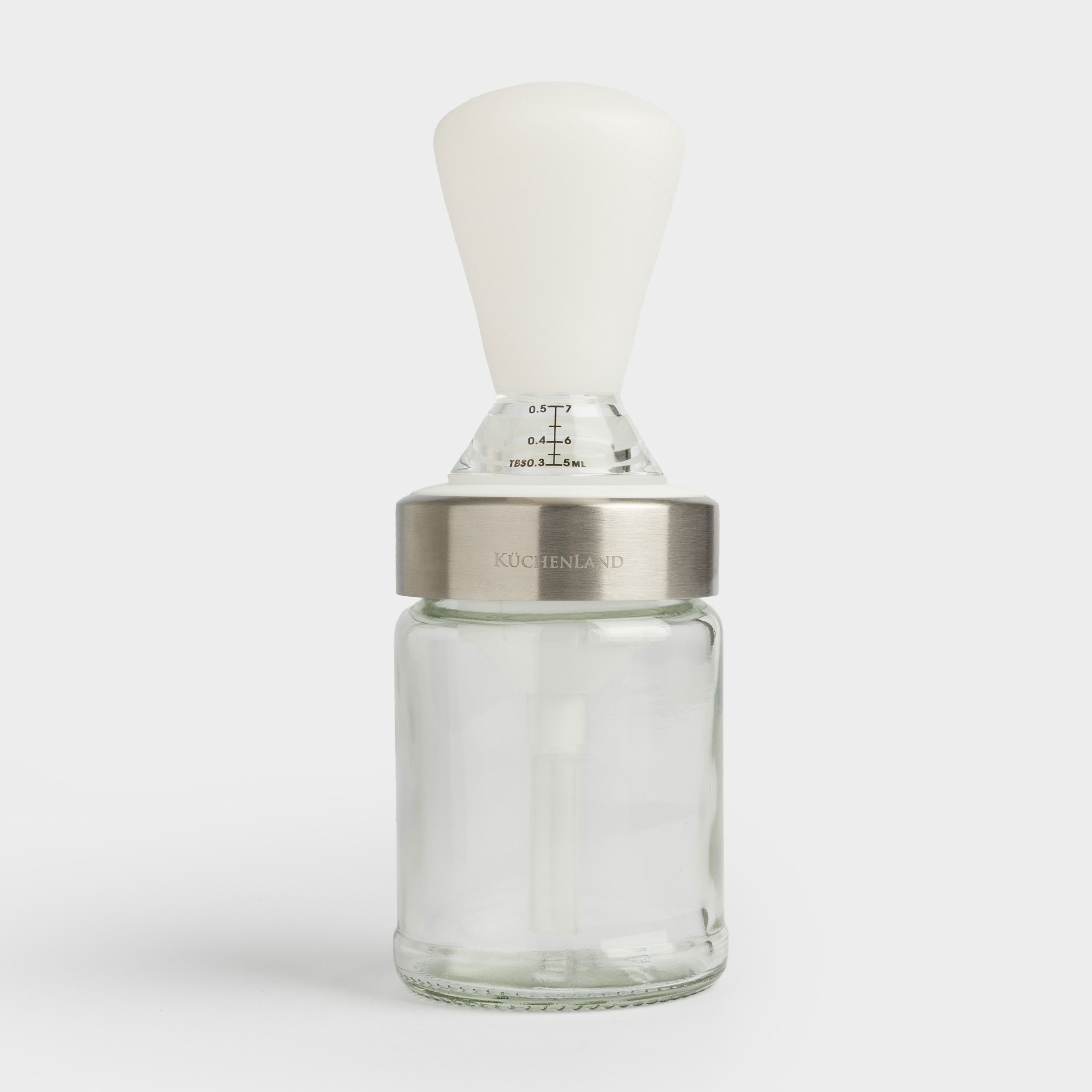 Oil container, 100 ml, with brush, glass / silicone, Comfort light, image-0