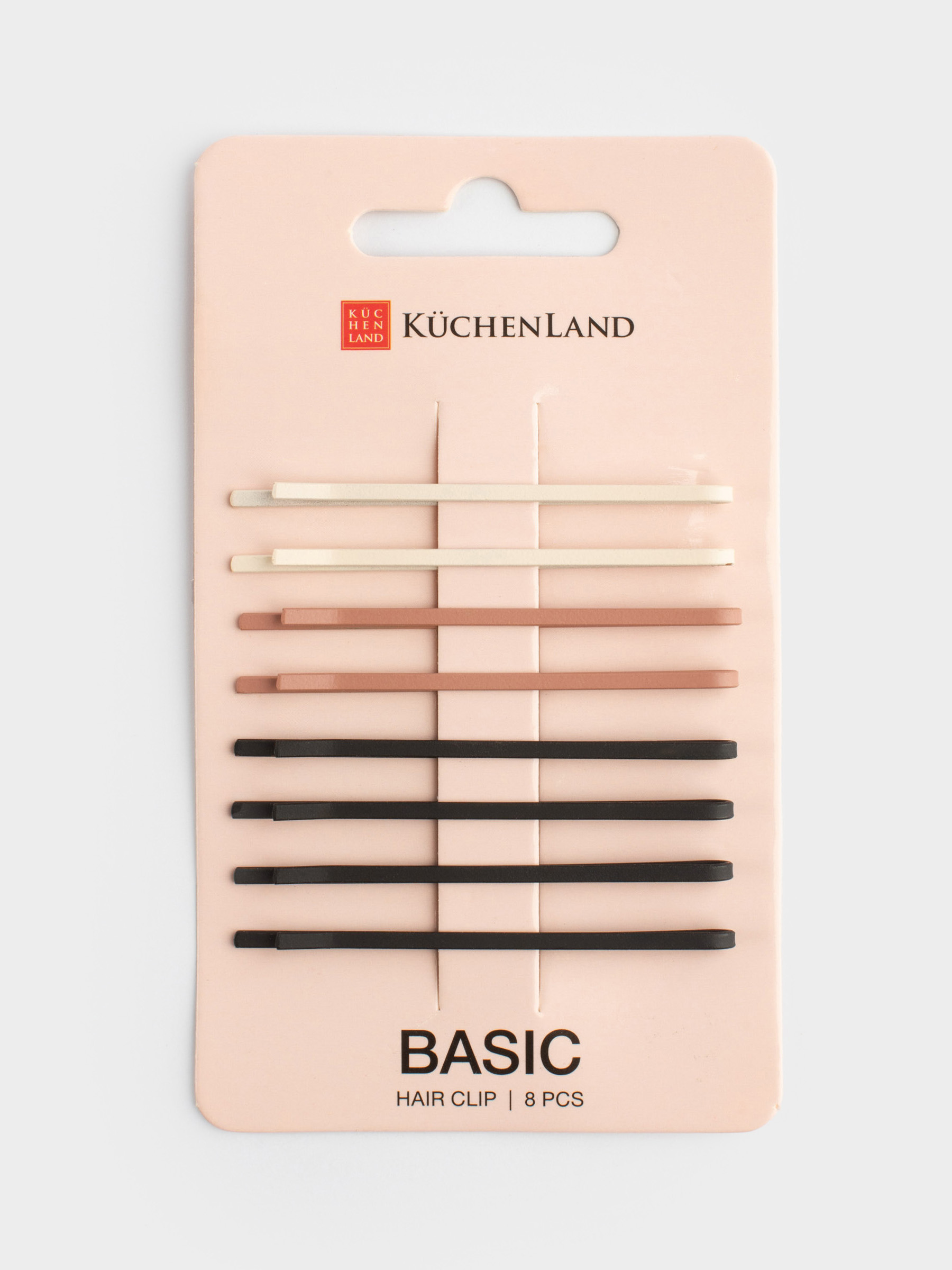 Hair clip, 8 cm, 8 pcs, metal, mix, Invisible, Basic, image-3