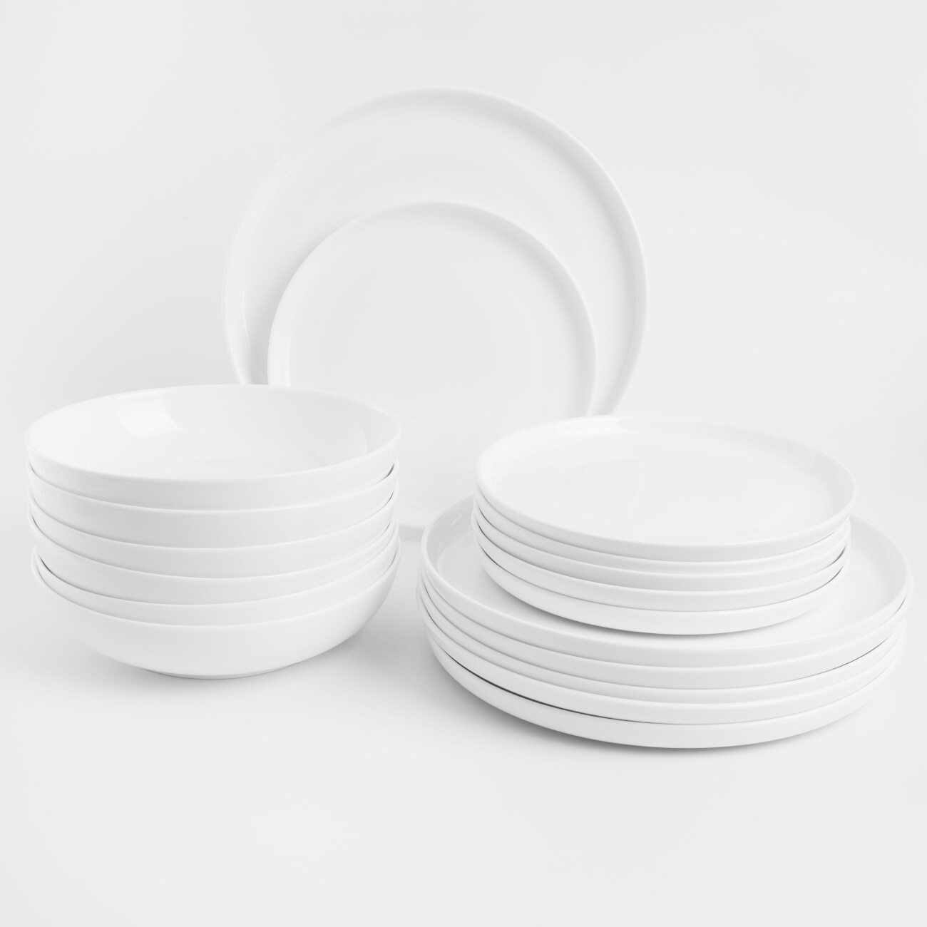 Dining set, 6 pers, 18 pr, porcelain F, white, Ideal white