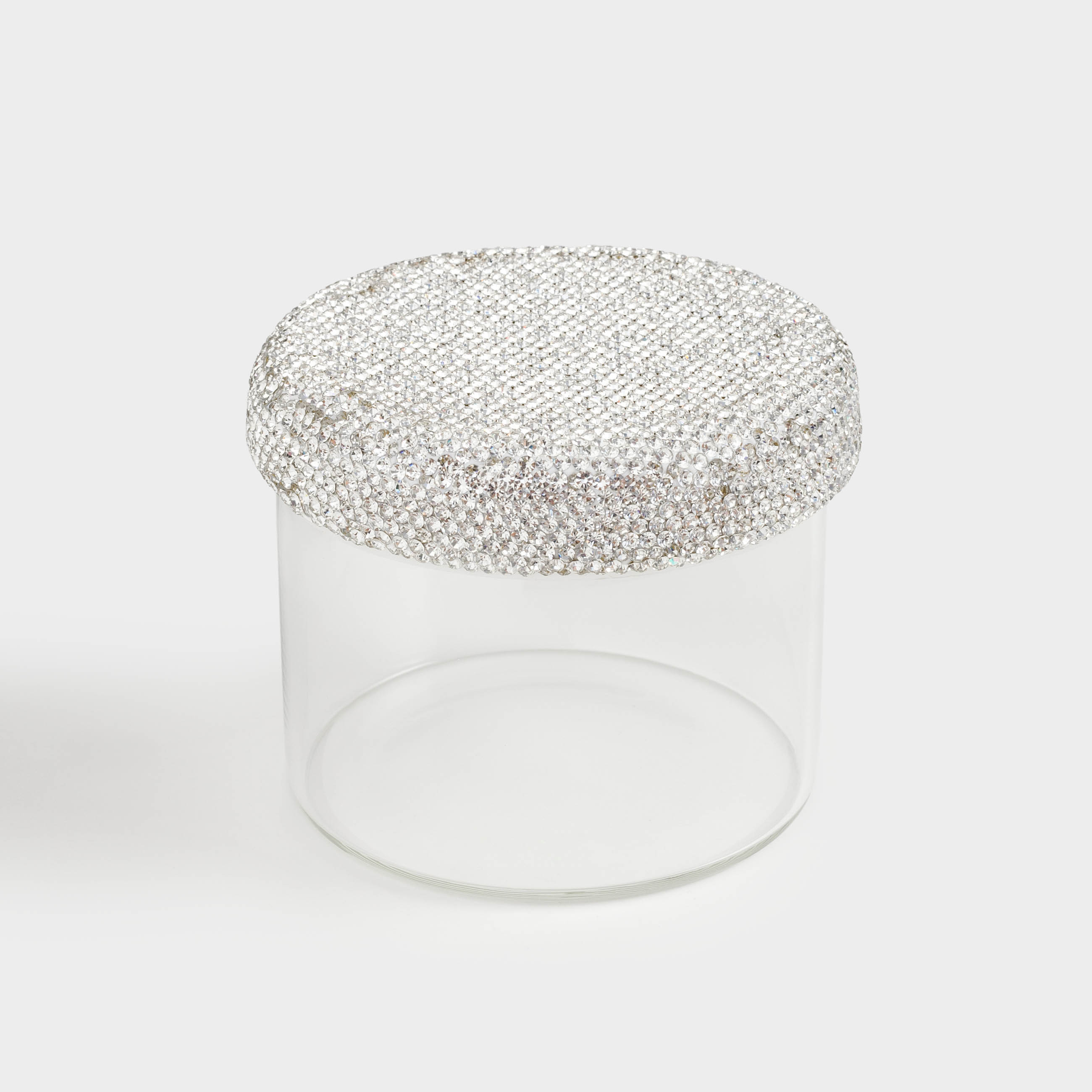 Storage container, 10x9 cm, 450 ml, B glass / rhinestones, Crystal decor, image-2
