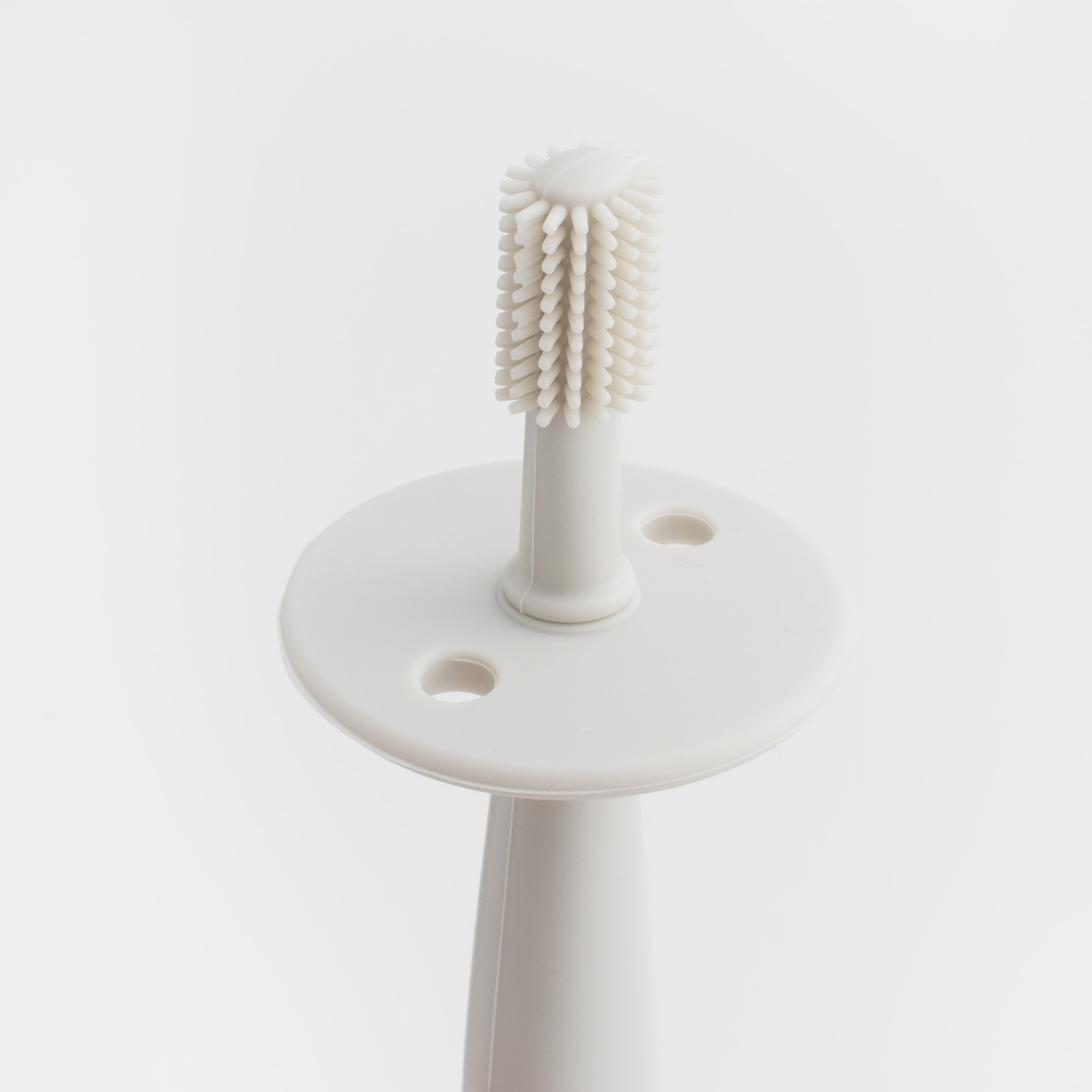 Dental brush with limiter, children's, 12 cm, silicone, beige, Kiddy, image-3