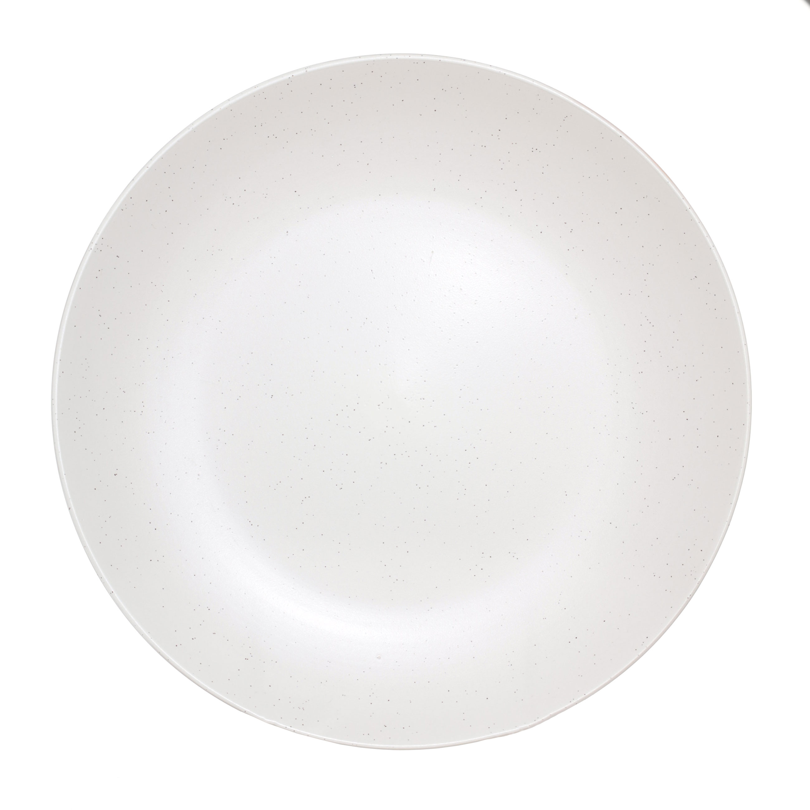 Dining set, 6 pers, 18 pr, ceramic, milk, speckled, Particle