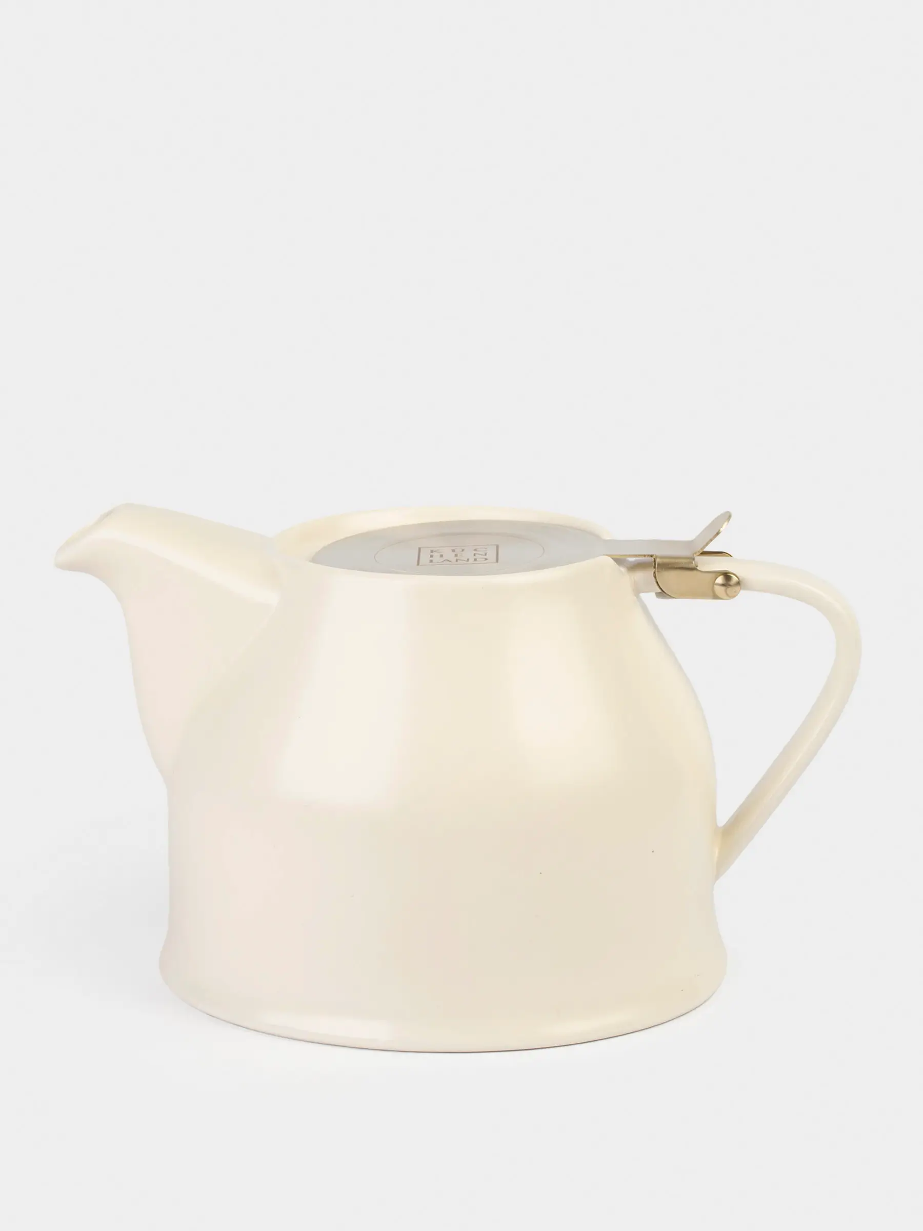 Teapot, 1 l, ceramic / steel, milky-golden, Kettle ceramo, image-0