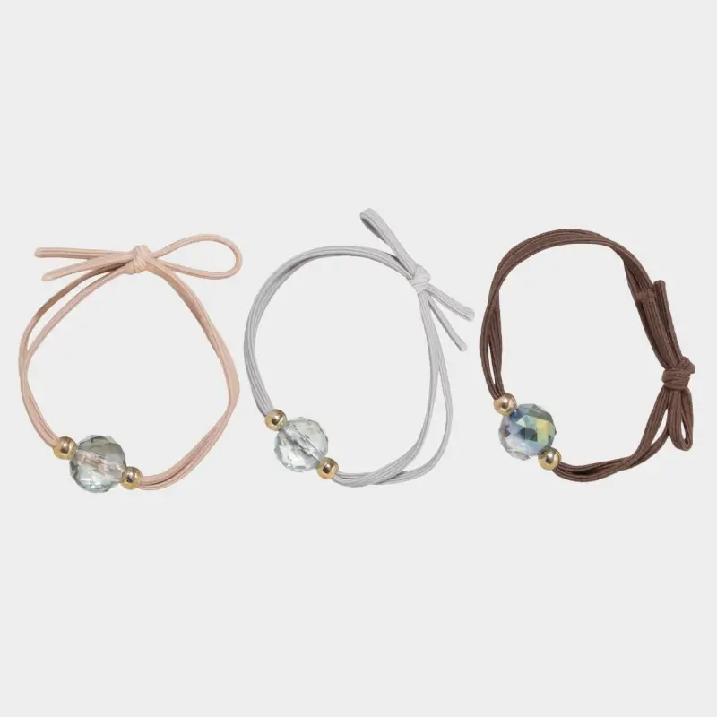 Elastic band for hair, 4 cm, 3 pcs, plastic, colored, Bugle, Gracile ,image-0