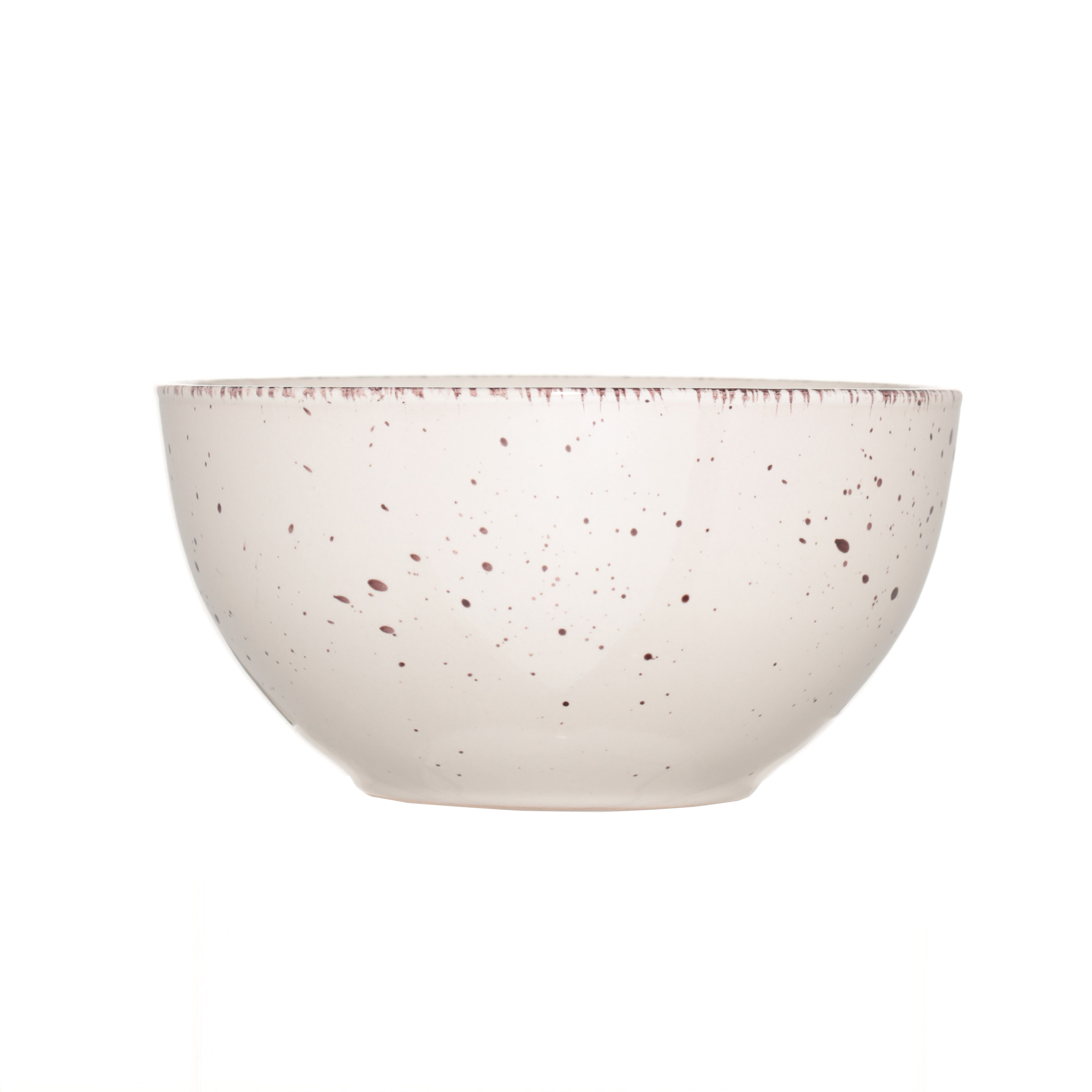 Soup plate, 14x7 cm, 2 pieces, ceramic, beige, speckled, Speckled