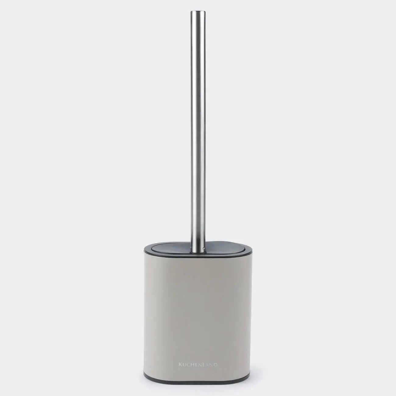 Toilet brush, 41 cm, with stand, rubber / steel, beige-gray, Giza, image-0