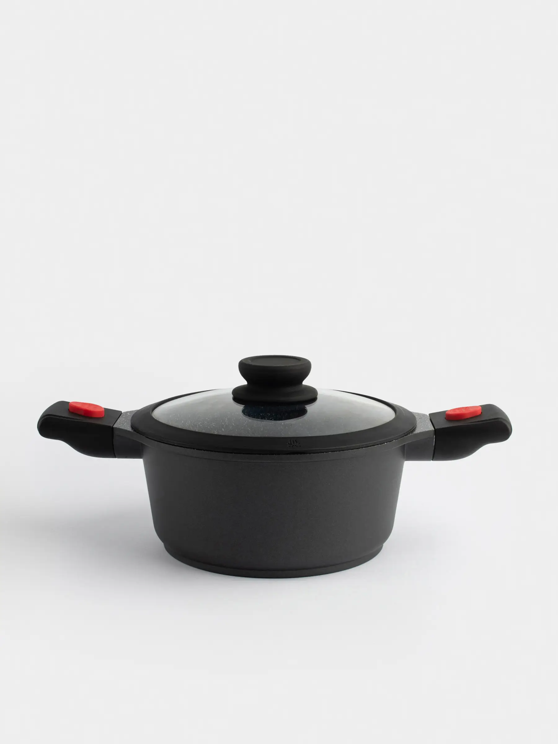 Pot, 20 cm, 2.5 l, with lid, removable handles, coated, aluminum, Solution Red 2