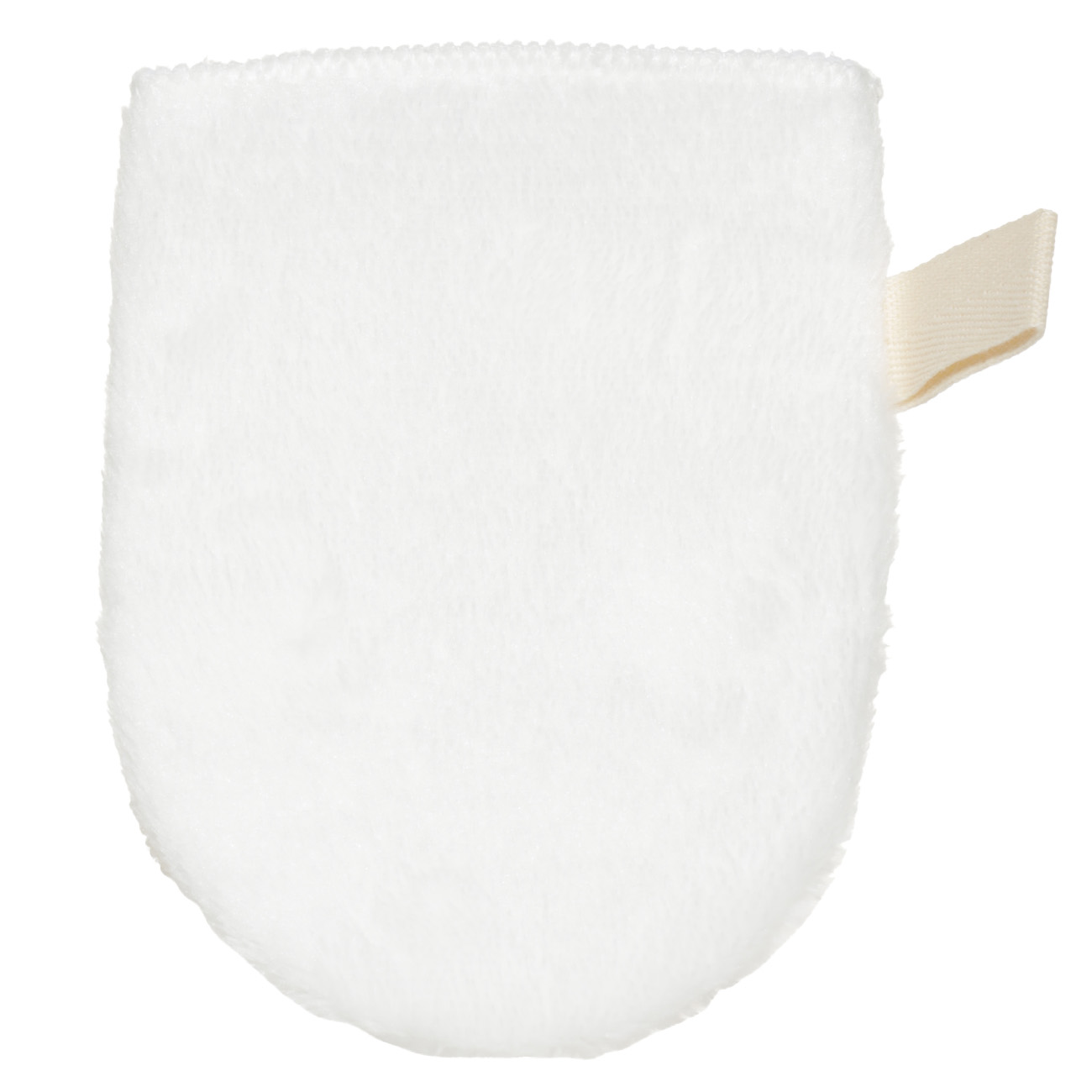 Face wash mitten, 12x9 cm, double-sided, polyester, milk, Unique spa, image-0