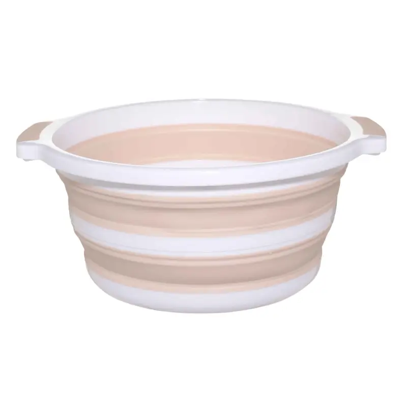 Foldable basin, 22 l, plastic / rubber, beige-pink, Foldaway ,image-0