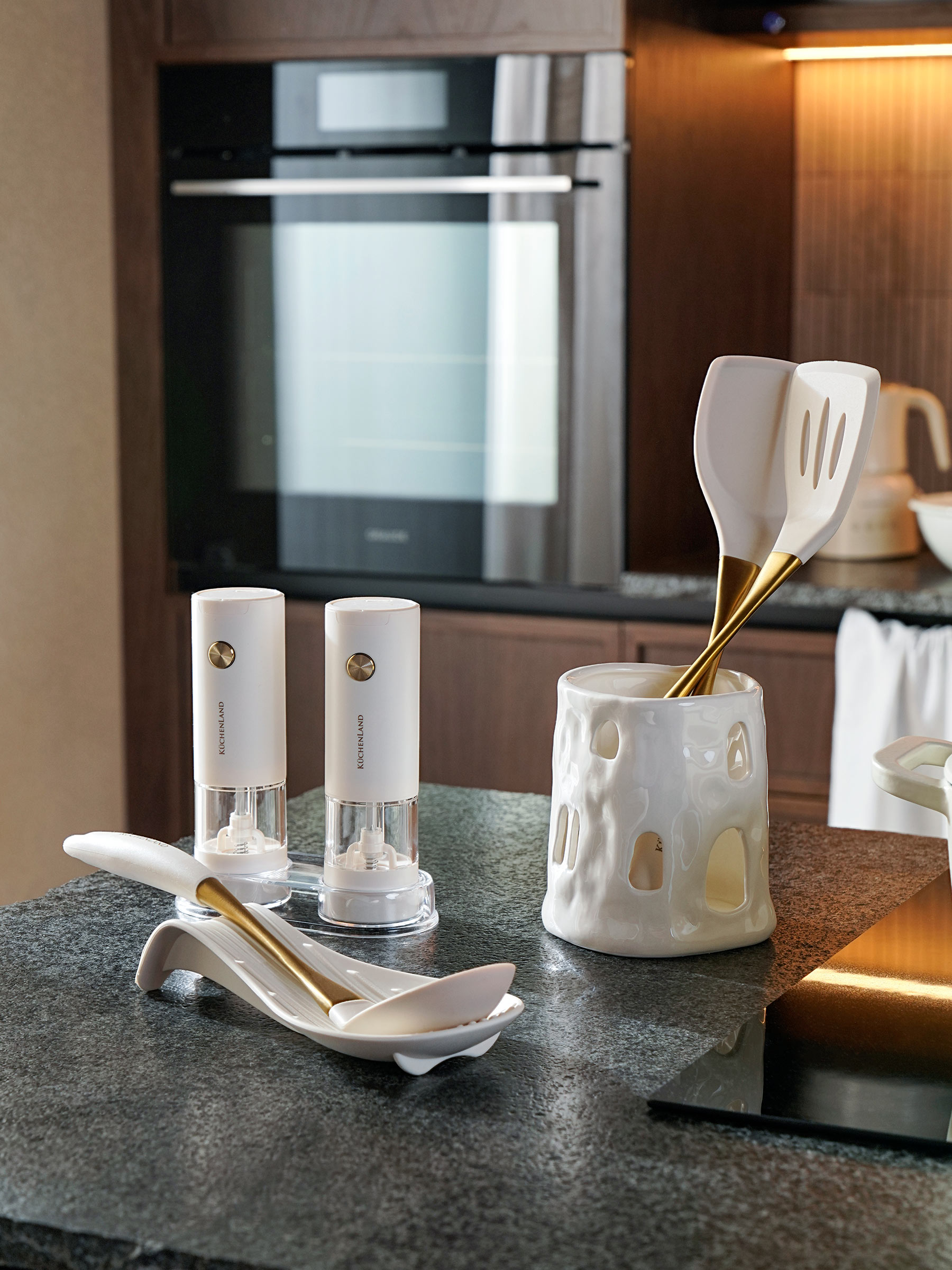 Spoon stand, 22 cm, silicone, beige, Wavelet, image-11