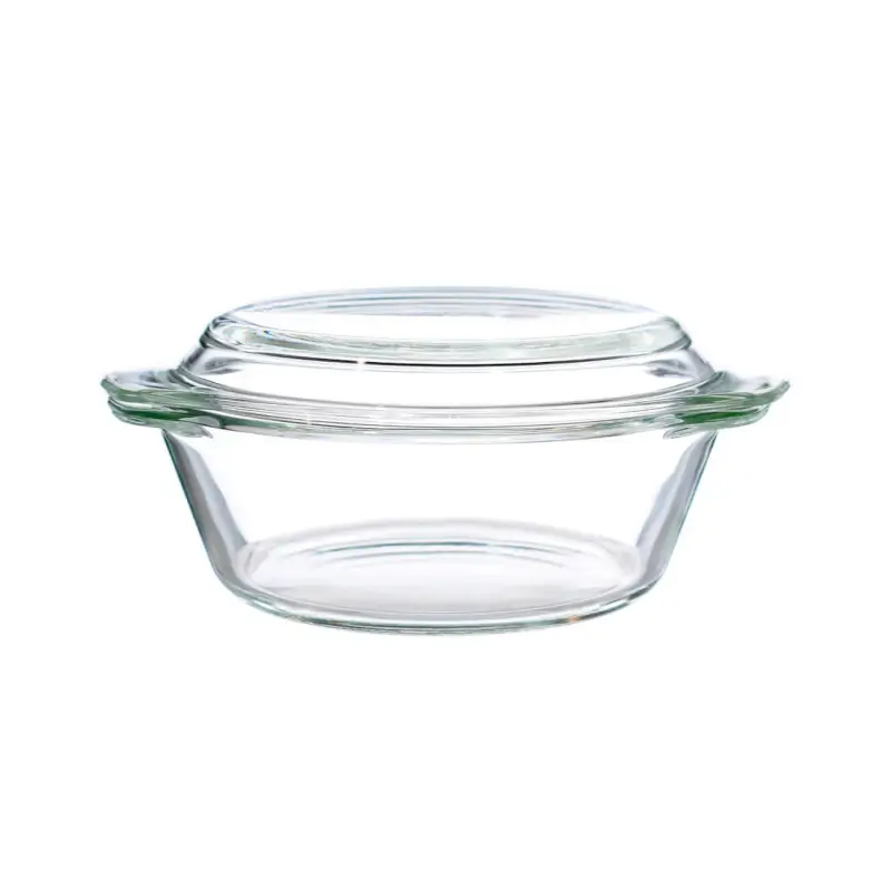 Baking dish, 17 cm, 1 L, with lid, glass T, round, Cook