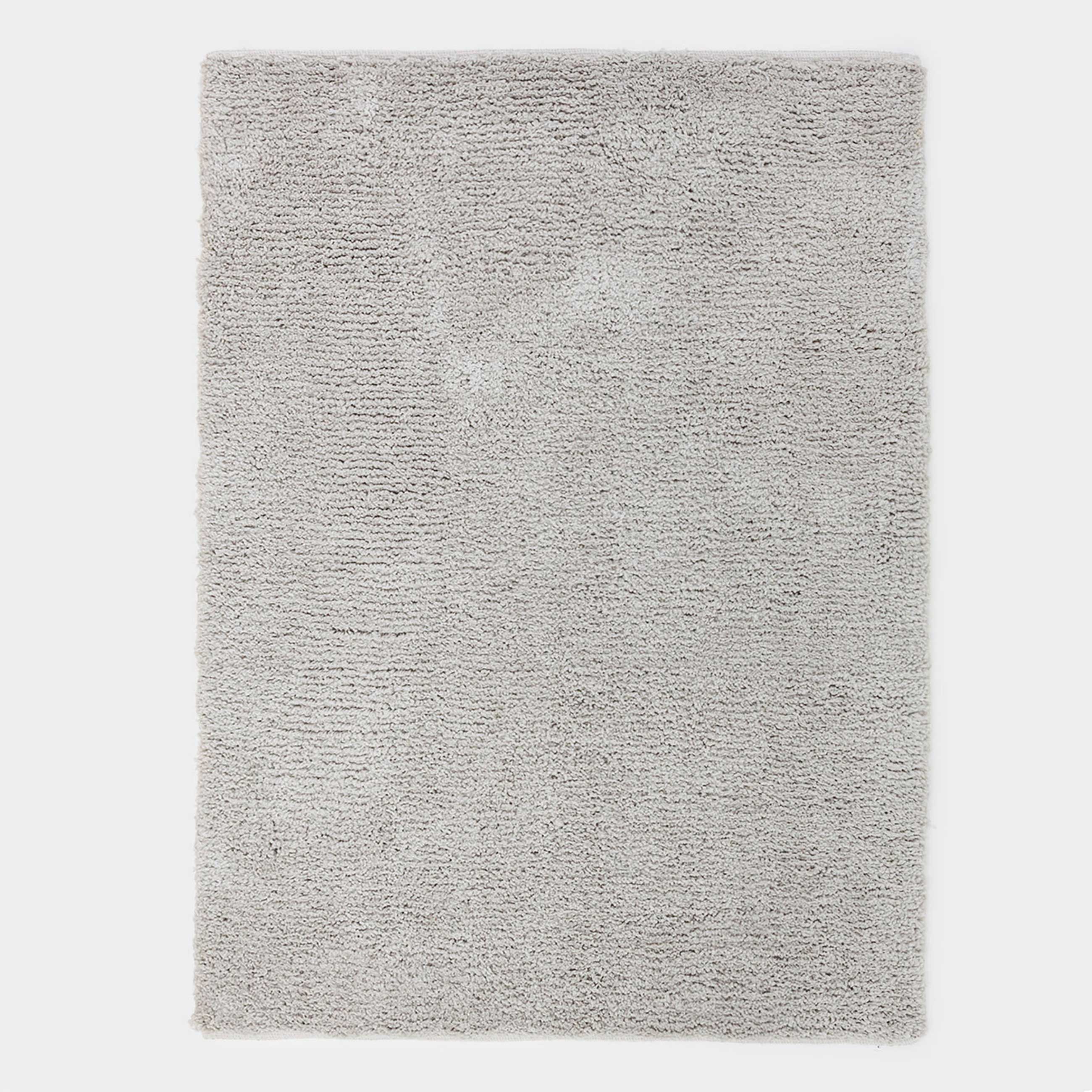 Carpet, 150x210 cm, Polyester / cotton, Grey, Fluffy pile, Monotone