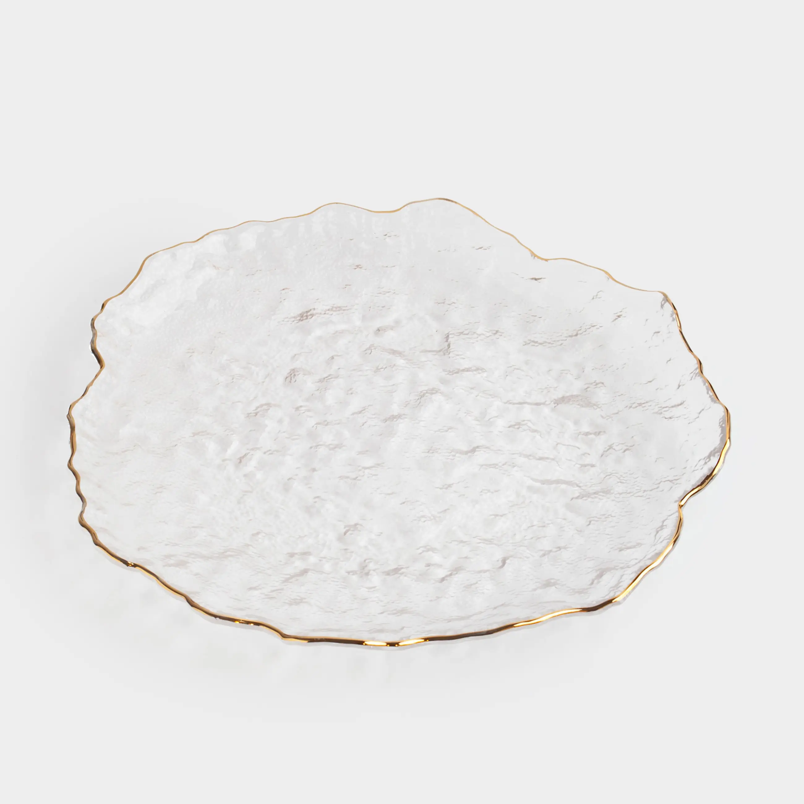 Dish, 26 cm, glass, with golden edging, Nautilus gold, image-0