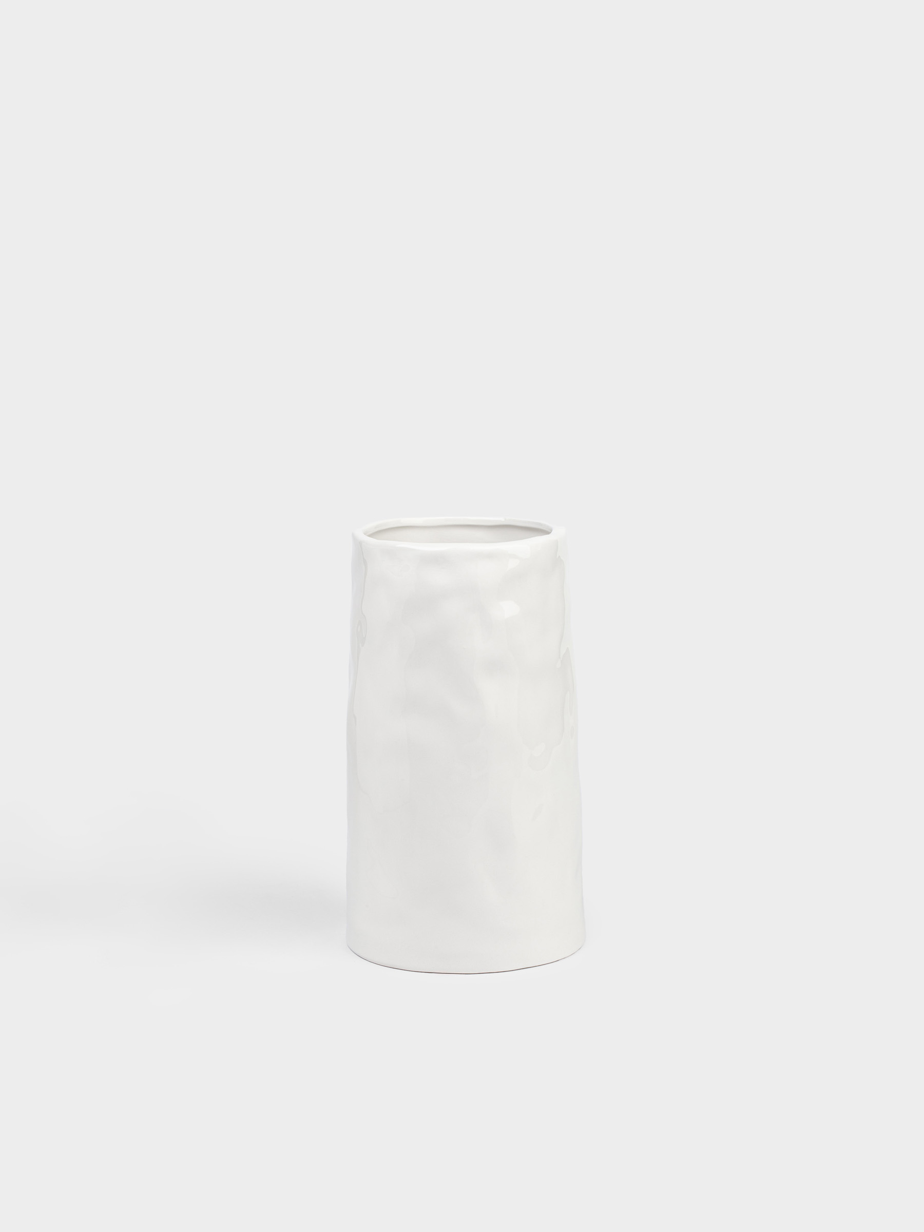 Flower vase, 20 cm, ceramic, milky, Blossom, Crumple font, image-2