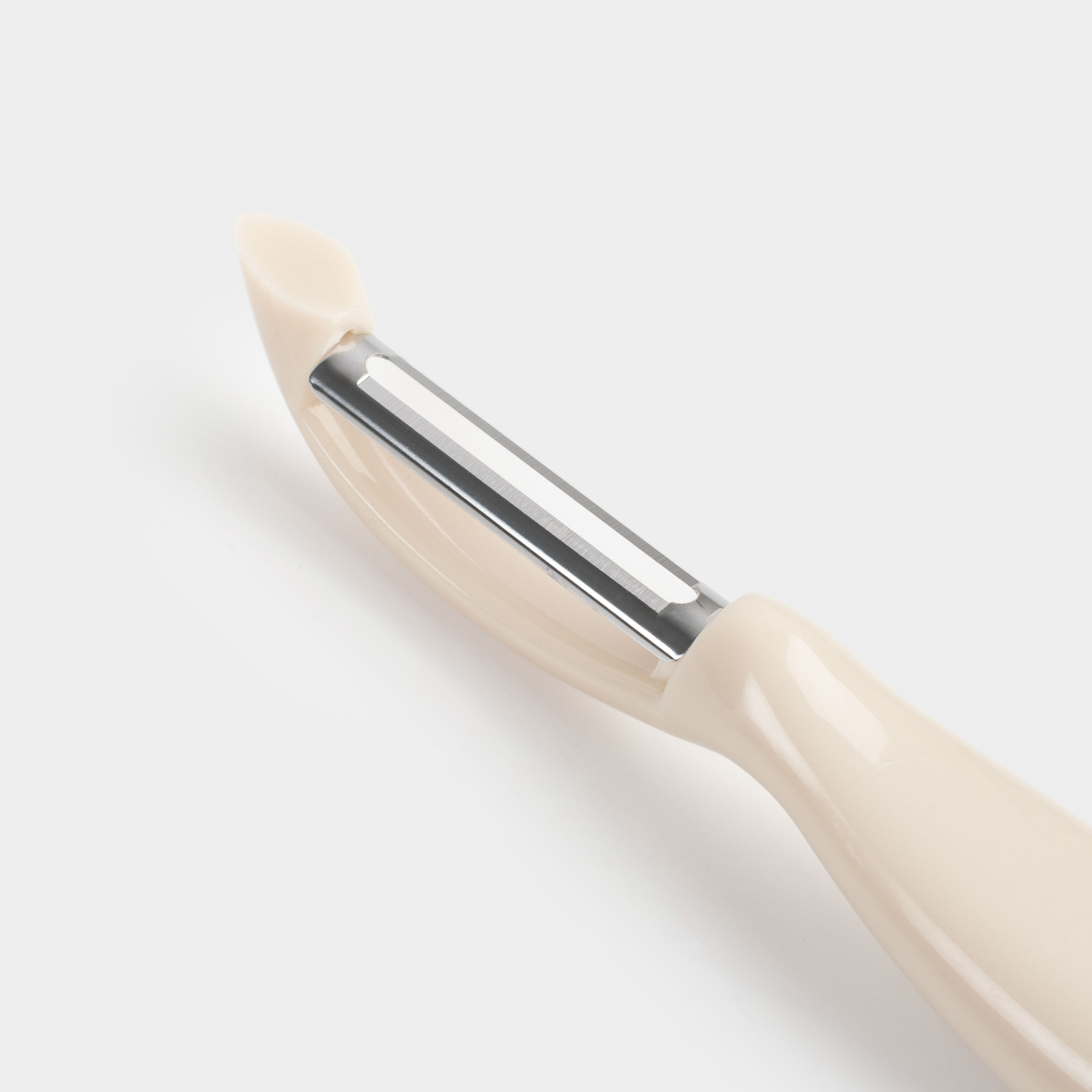 Vegetable peeler, 17 cm, steel / plastic, gray-milky, Regular, image-5