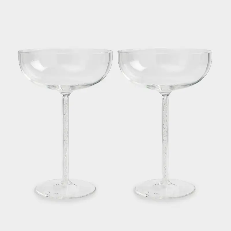 Champagne flask, 300 ml, 2 pcs, glass / rhinestones, Crystal