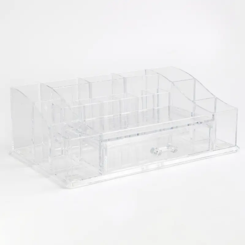 Organizer for cosmetics, 28x9 cm, 16 units, with drawer, plastic, Basic ,image-0