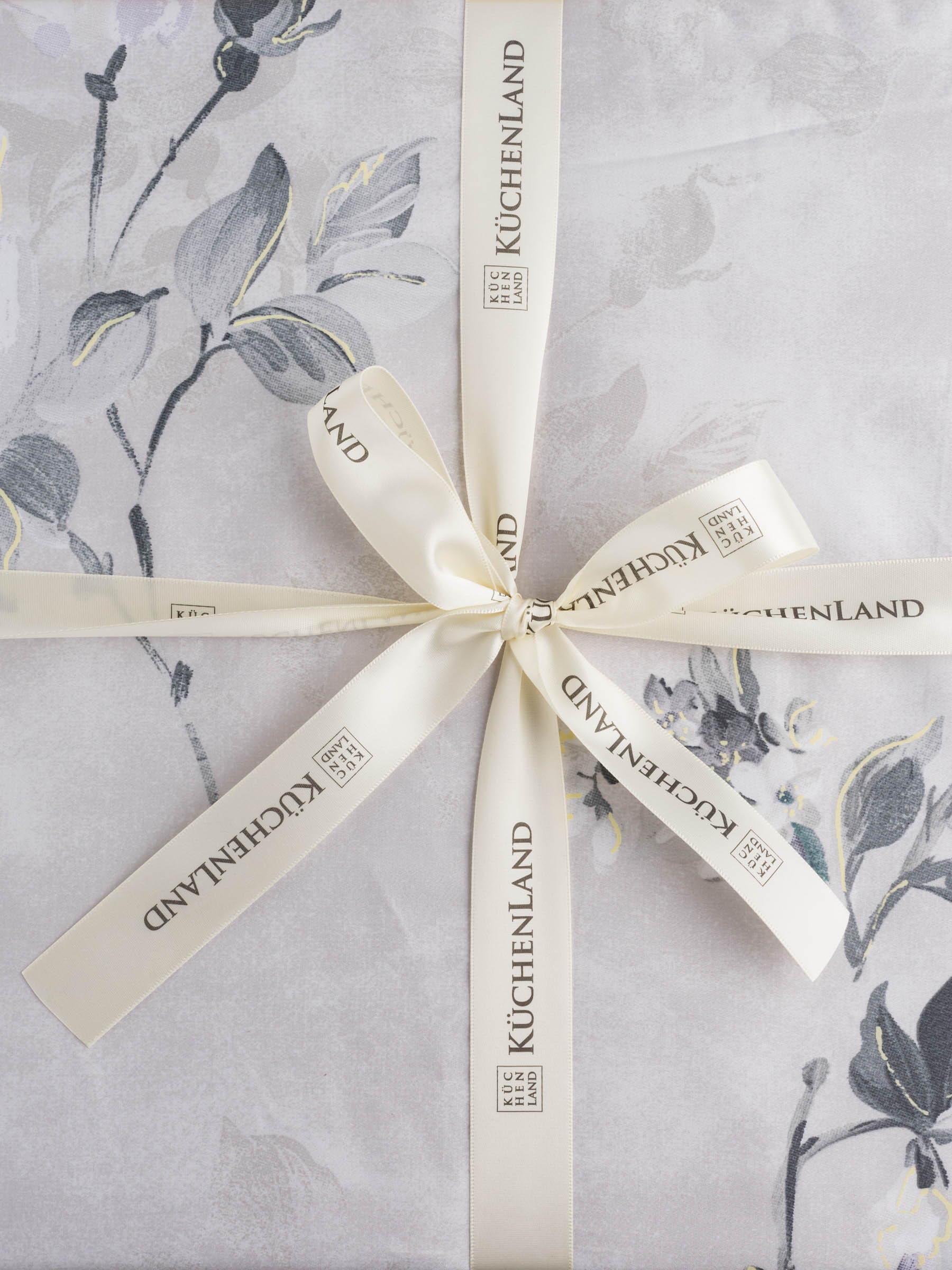 Bed linen set, euro, Tencel 300 TC, light grey, Flowers, Tencel, image-8