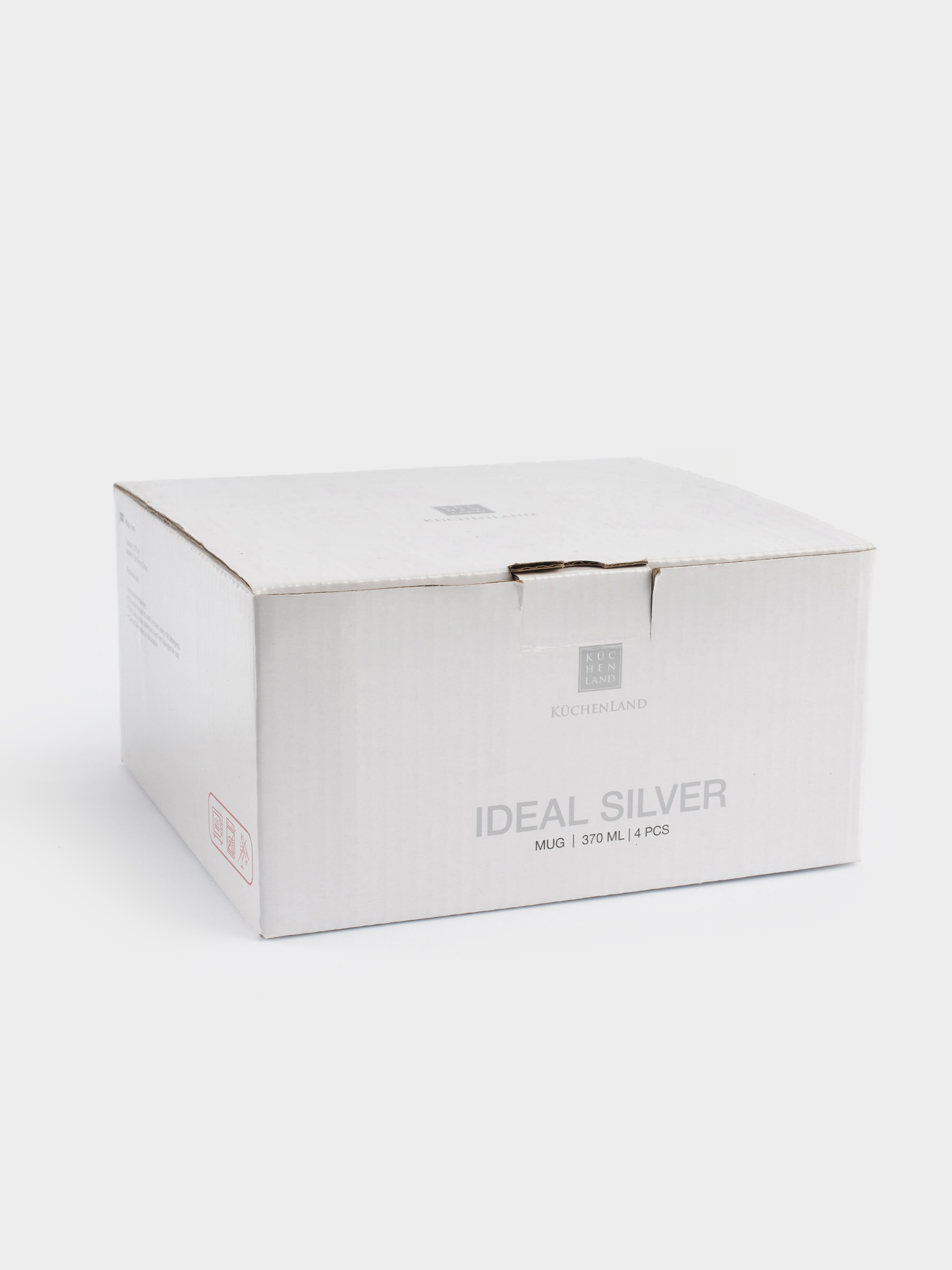 Mug, 370 ml, 4 pcs, porcelain F, white, Ideal silver, image-6