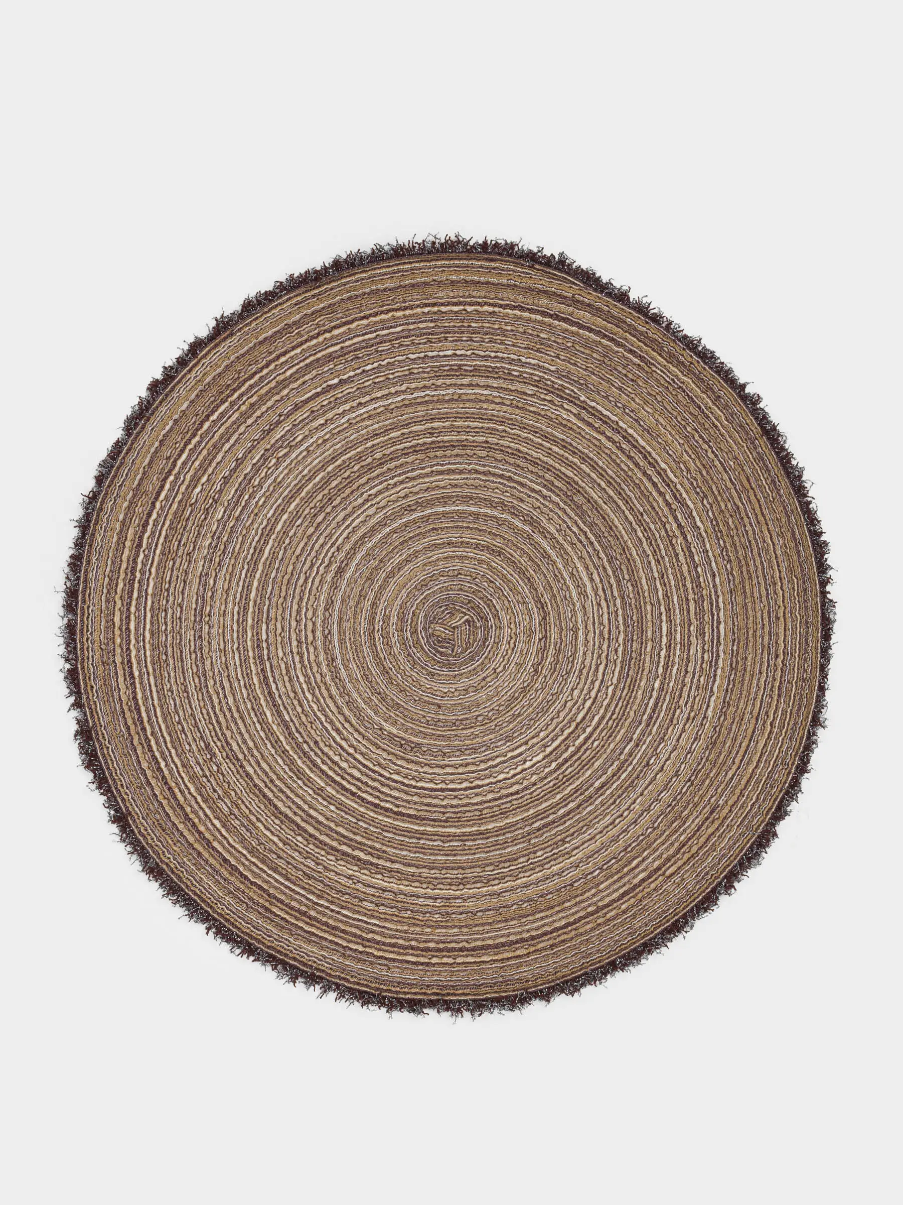 Instrument napkin, 38 cm, with fringe, polyester, round, brown, Rotary, image-0