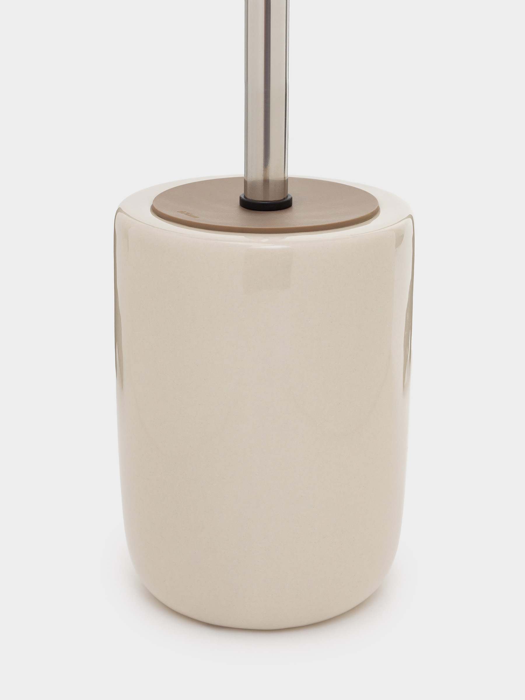 Toilet brush, 39 cm, with stand, ceramic / plastic, beige, Nira, image-2