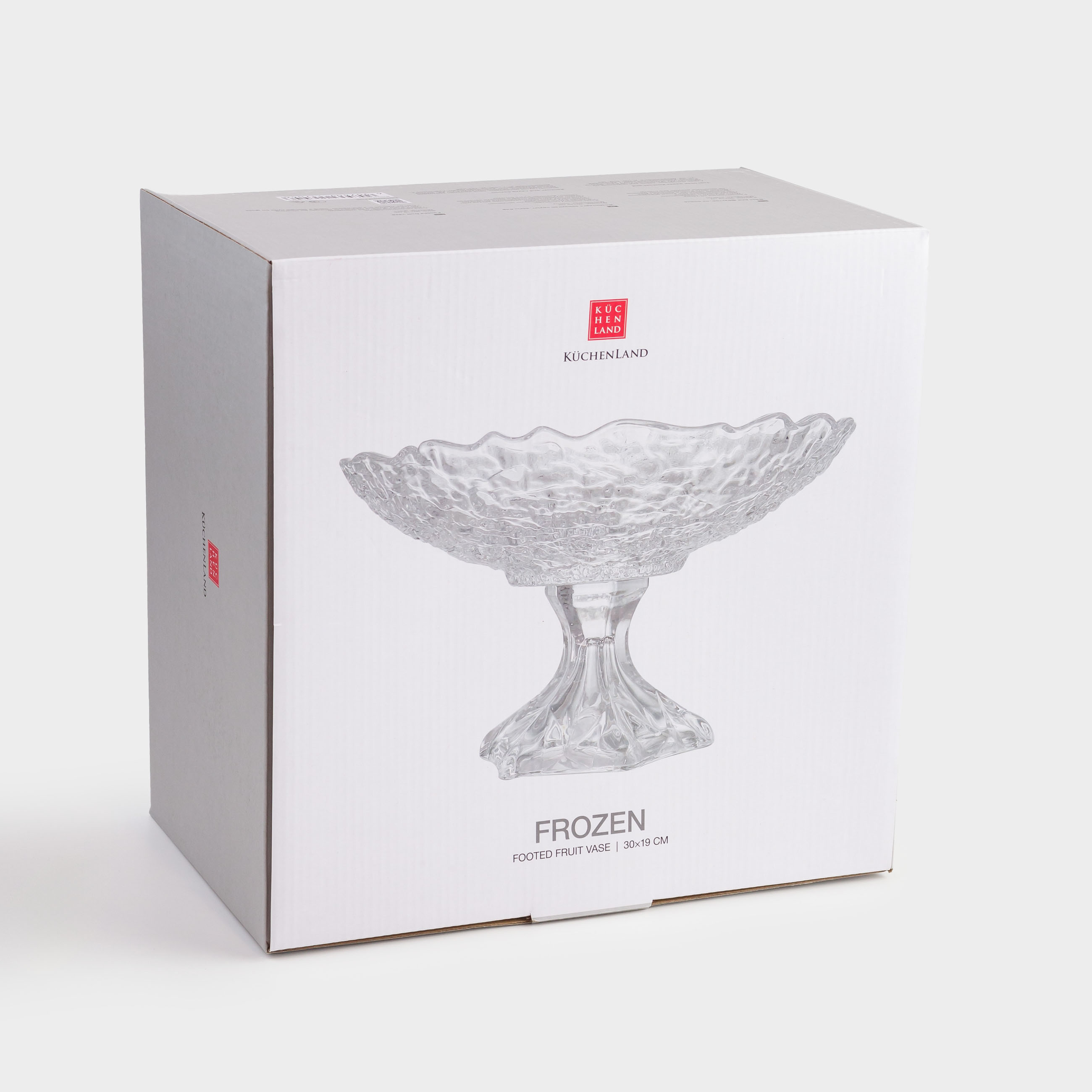 Fruit bowl, 30x19 cm, on a leg, glass P, Frozen, image-4