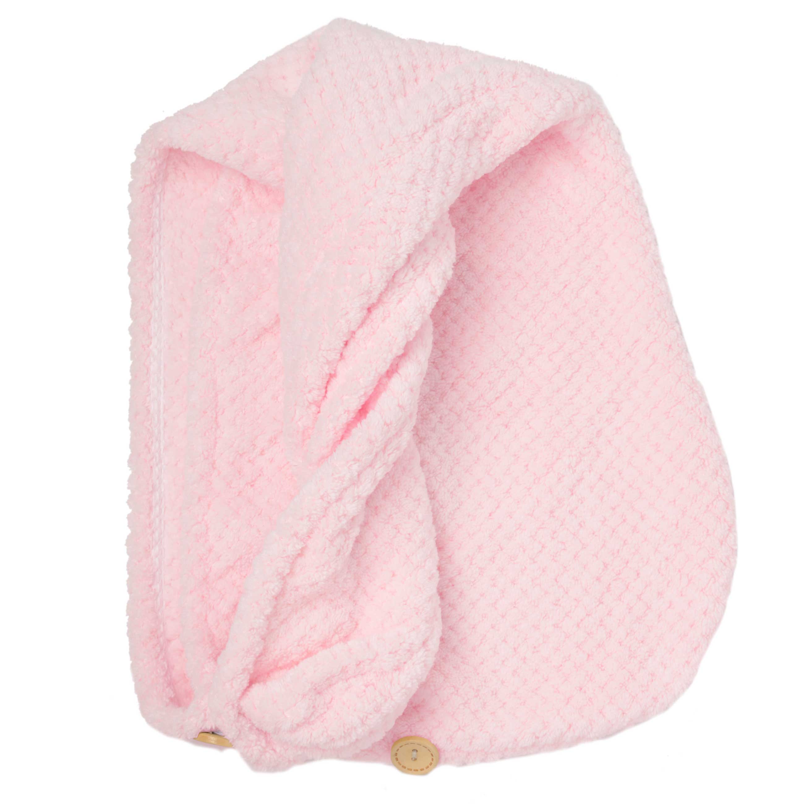 Turban towel for hair, 62x24 cm, microfiber, pink, Fiber spa, image-0