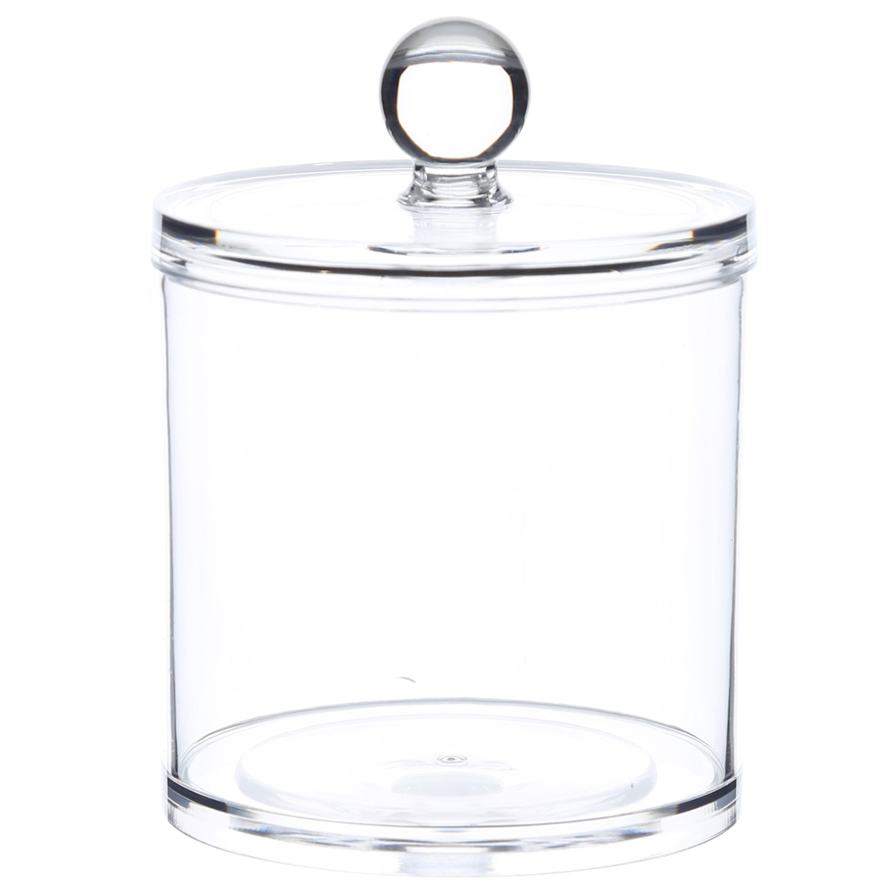 Container for cotton pads / sticks, 10x13 cm, with lid, plastic, Basic, image-0